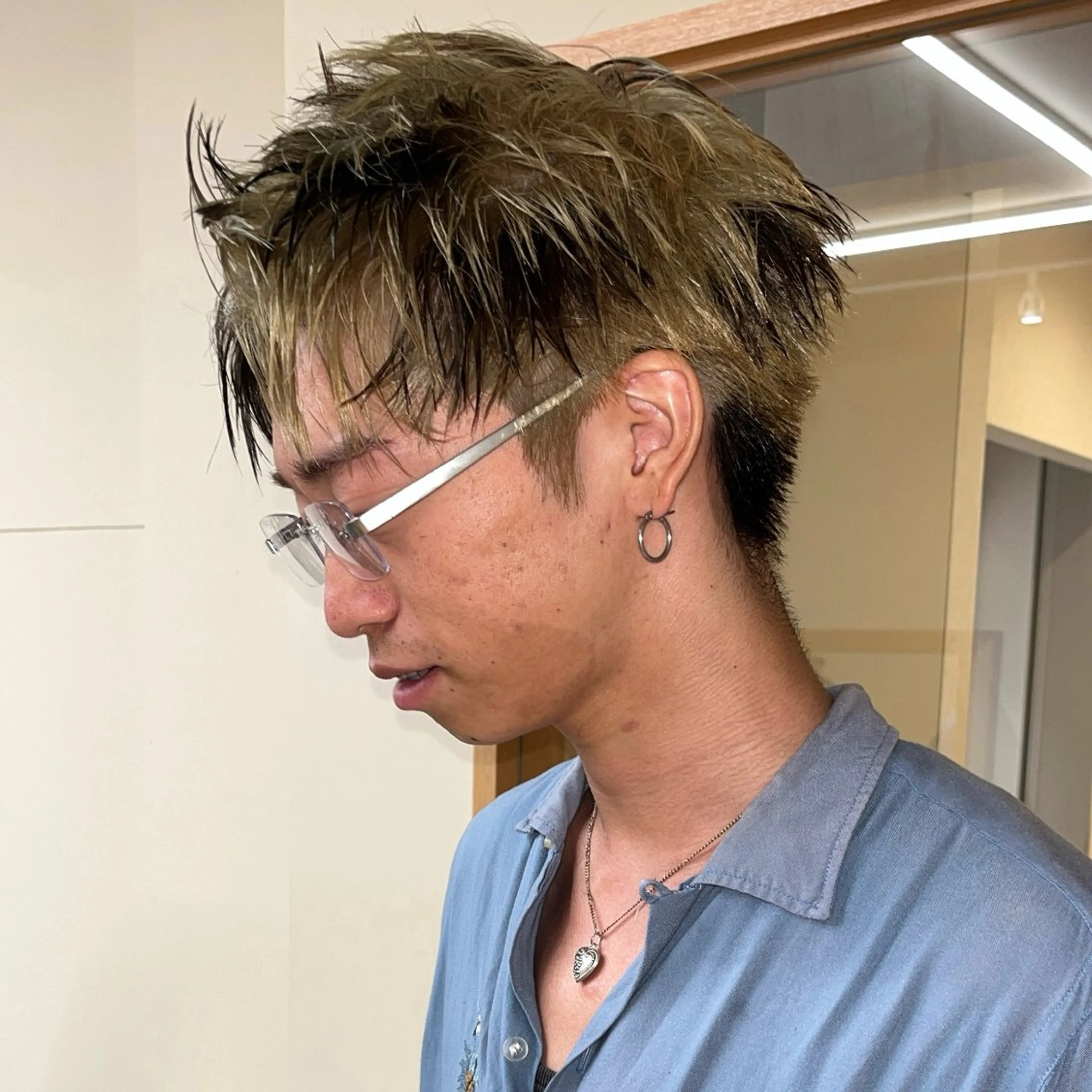 メンズ メンズブリーチ ヘアカラー Wカラー🐾 ハルナのヘアスタイル