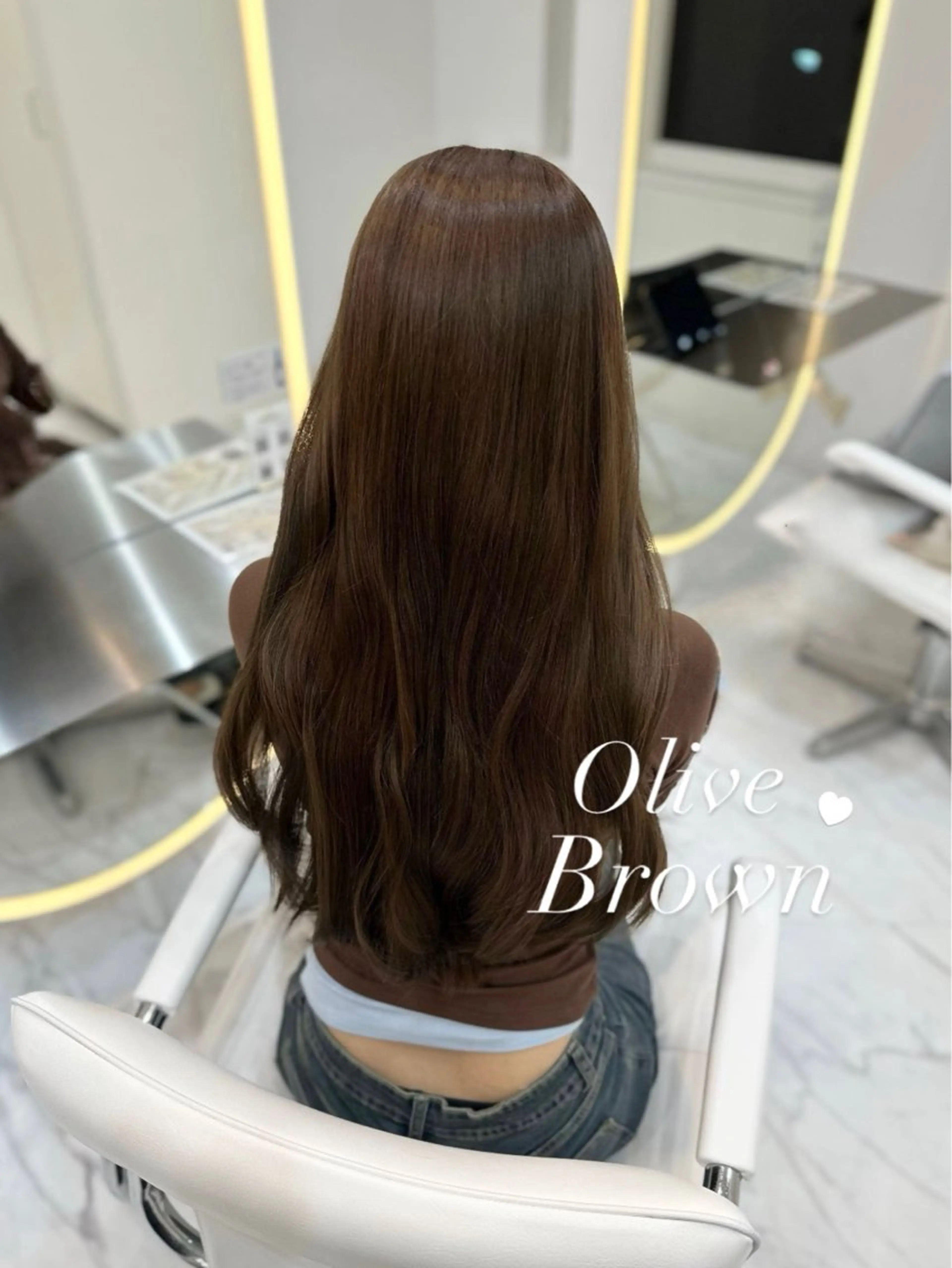 カラー ブラウンカラー オリーブブラウン ヘアカラー ミウ🎀 GINZAのヘアスタイル