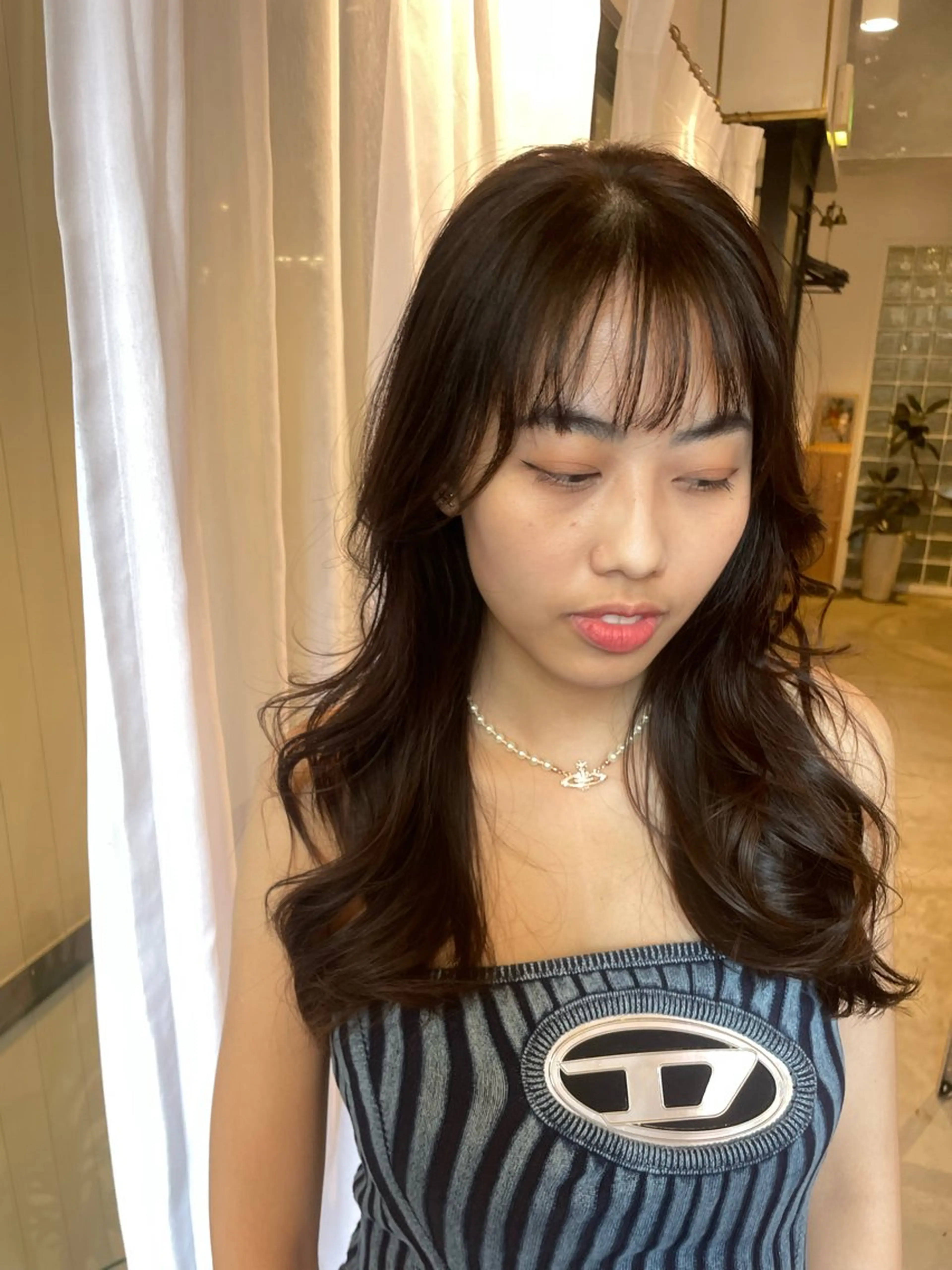 ロング カラー 透明感カラー ダブルカラー ハイトーンカラー ボブ 顔まわりレイヤー 🤍透明感カラー/ レイヤー/SUのヘアスタイル