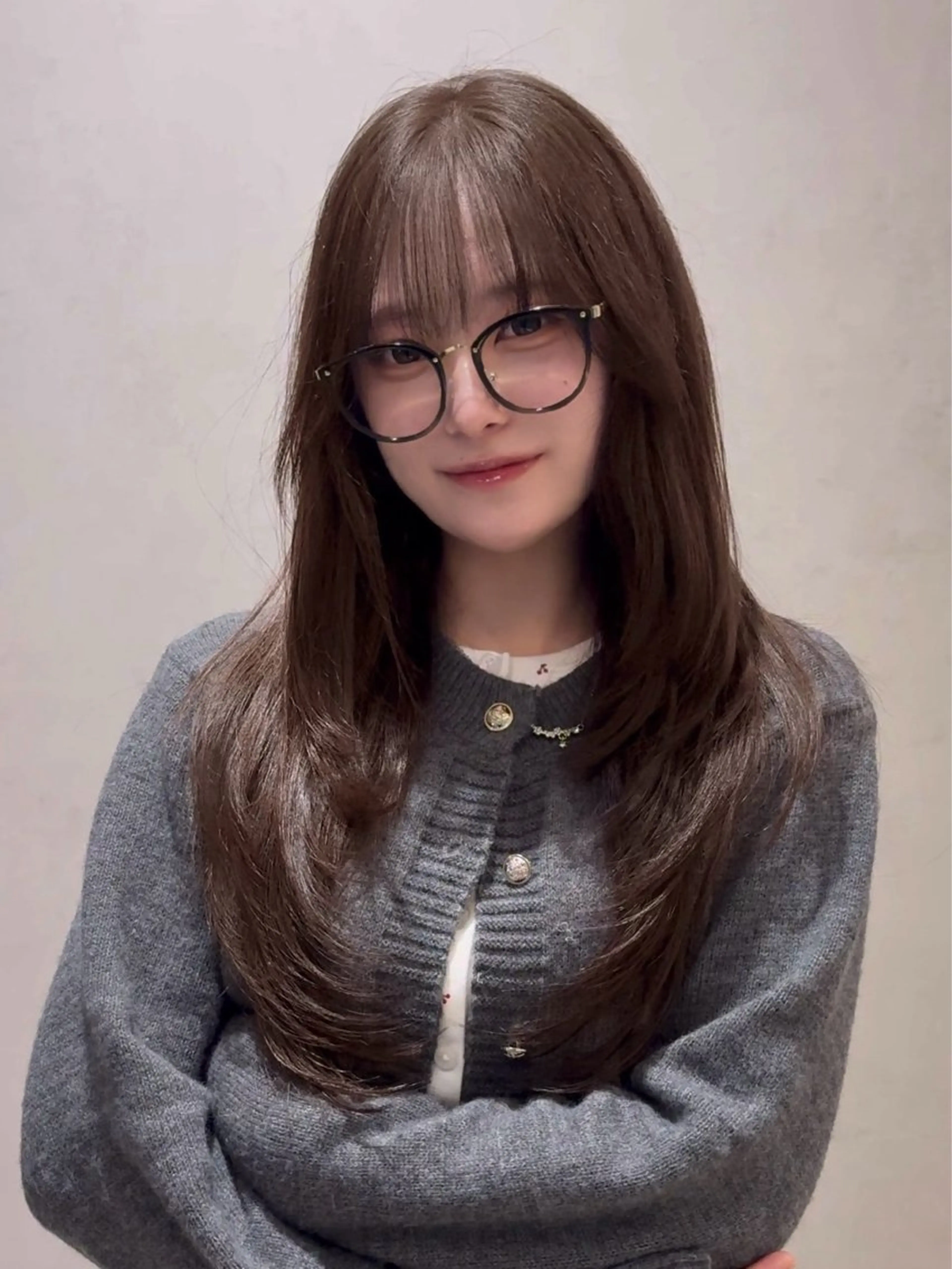 ロング カラー ベージュカラー ブリーチ ダブルカラー モカベージュ ブリーチなしカラー meby所属・🩵福岡ブリーチなし レイヤー/紫音🩵のヘアスタイル