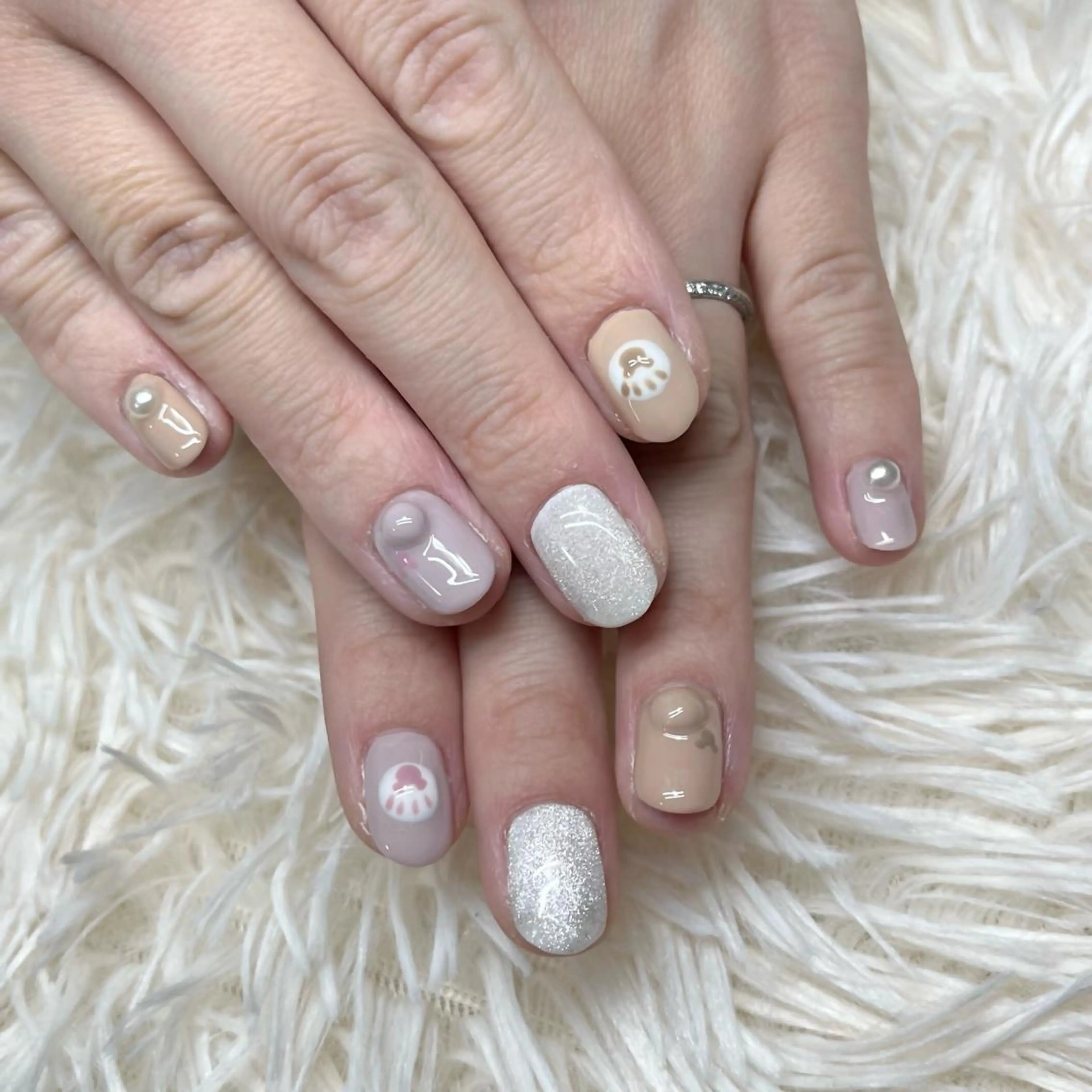 ネイル アートネイル クリアネイル フレンチネイル ジェルネイル ガラスフレンチ 🐕‍🦺Yappy 💗A-tanのネイルデザイン