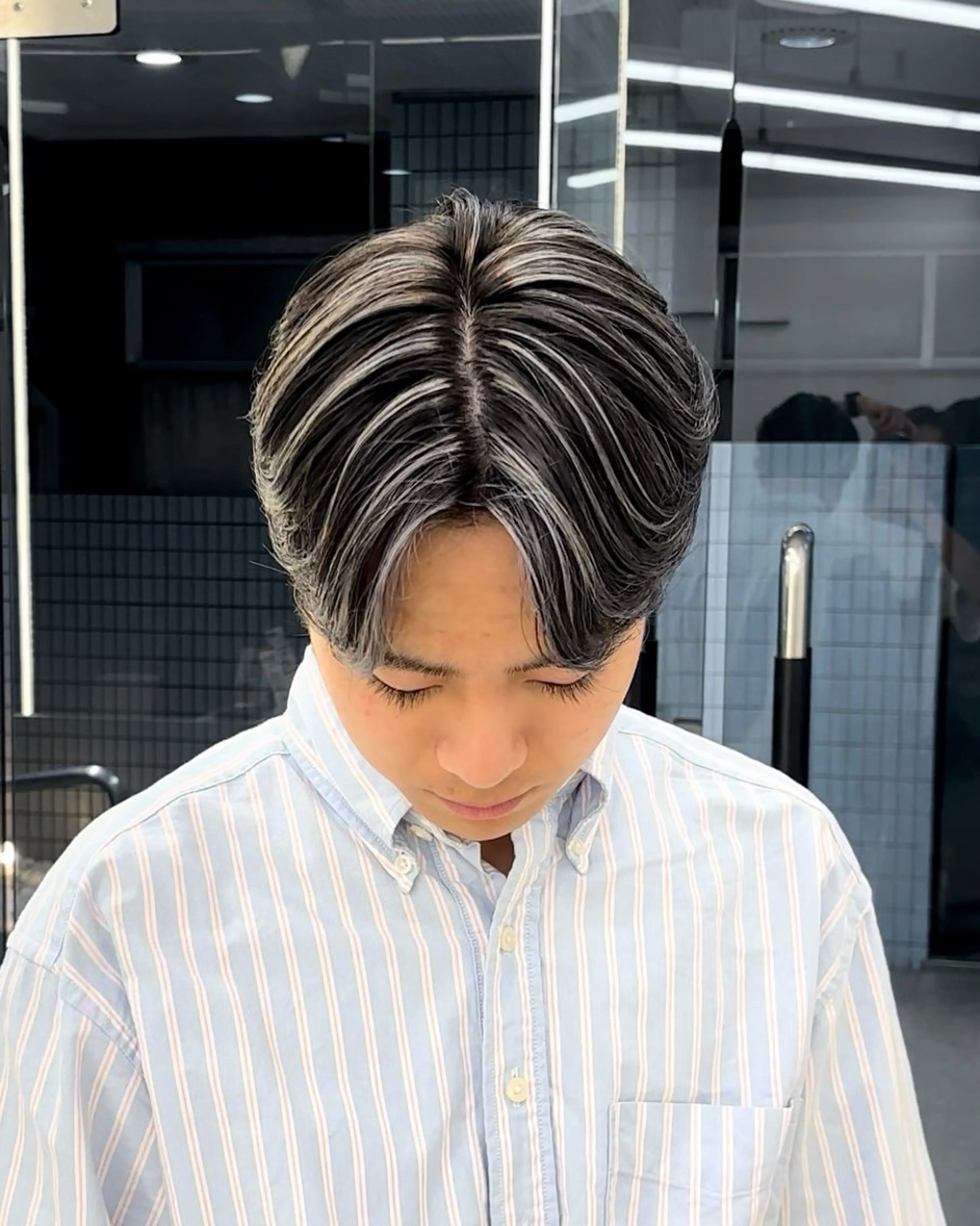 ミディアム カラー パーマ メンズ 森龍馬 メンズ専門美容師のヘアスタイル