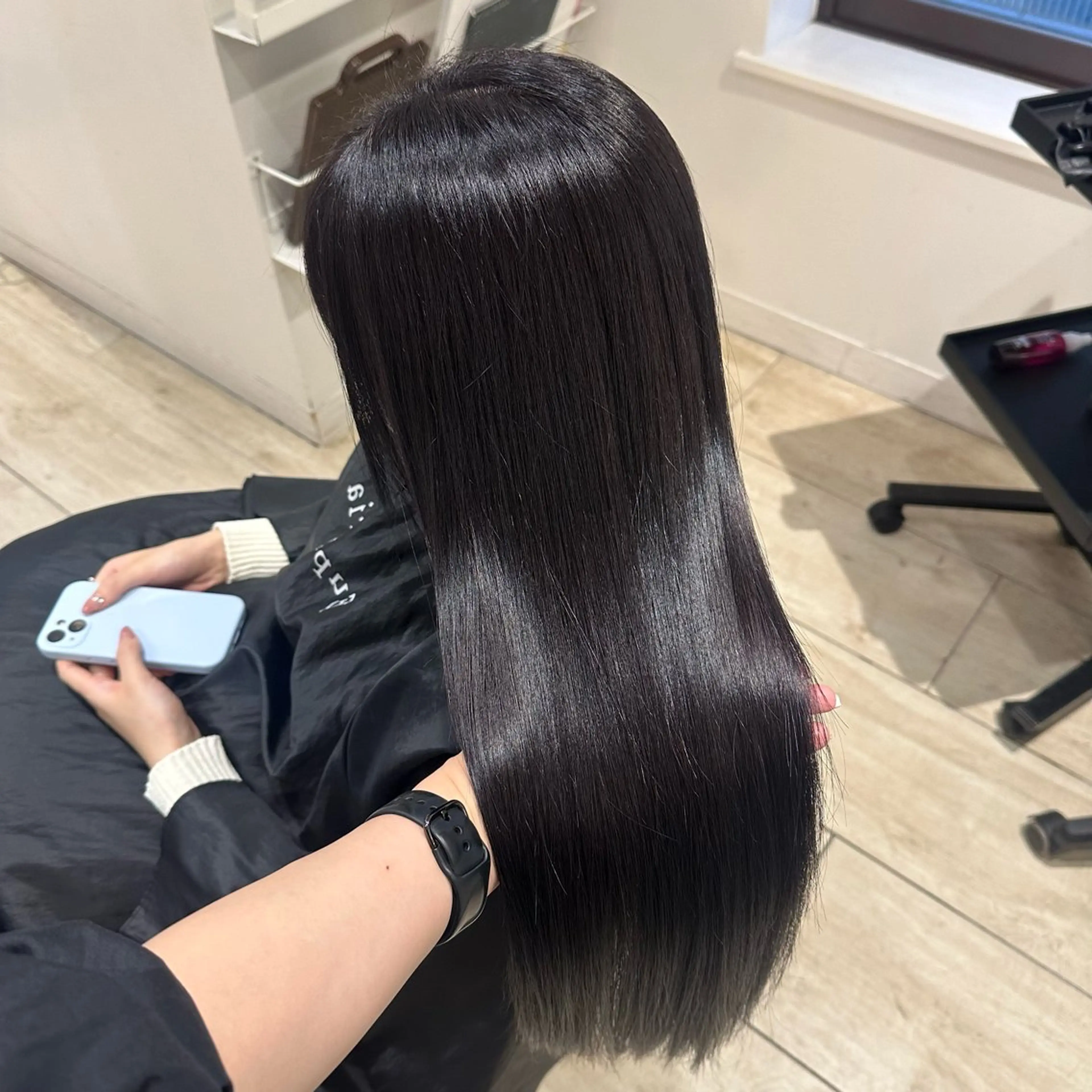 ロング カラー ブルーカラー ブルーラベンダー ディープラベンダー ラベンダーカラー 髪質改善 カット ヘアカラー トリートメント 💎銀座.大人可愛い 🩶上品ヘア💎のヘアスタイル