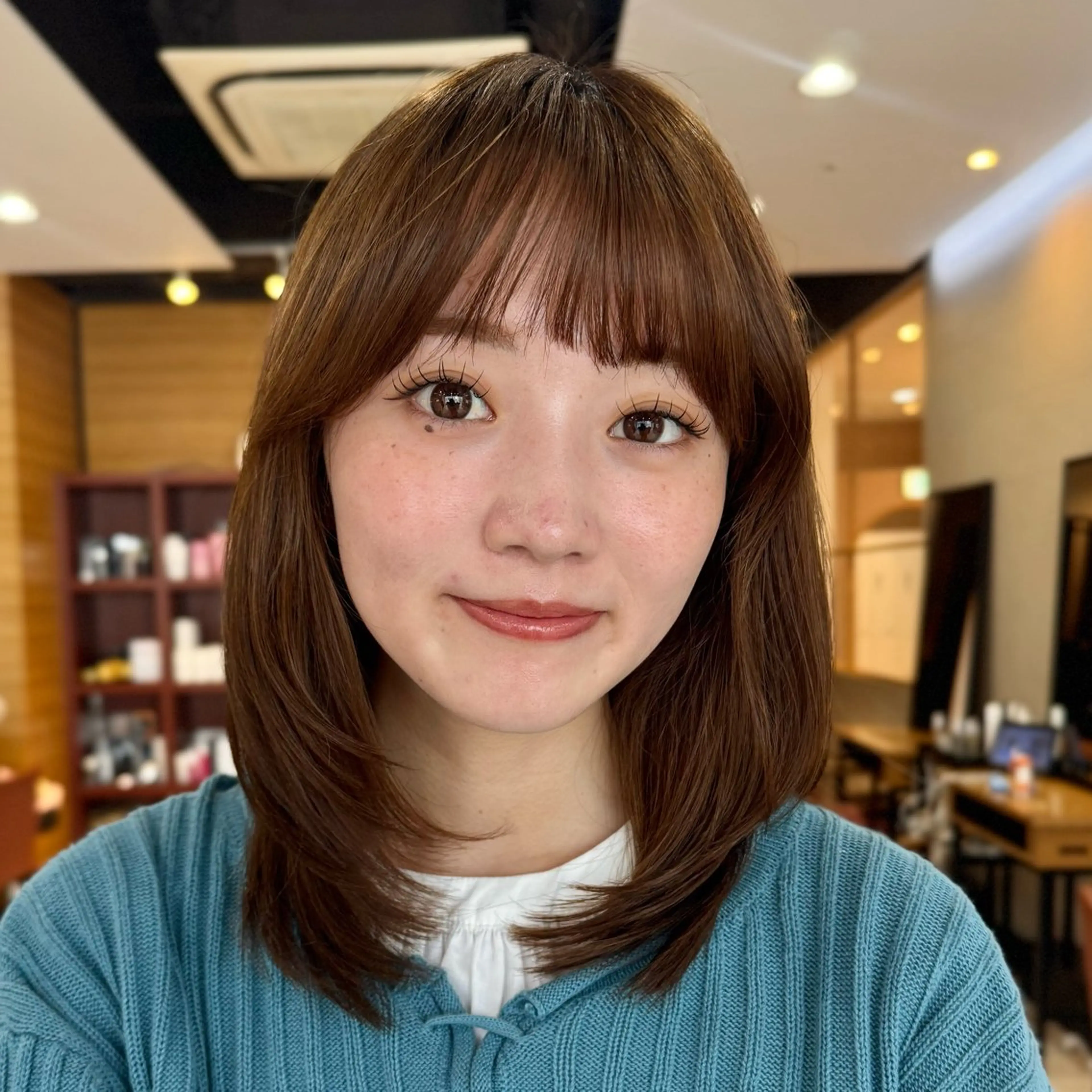 ミディアム カラー カット ヘアカラー トリートメント 透明感カラー/レイ ヤー/Nana🌈のヘアスタイル