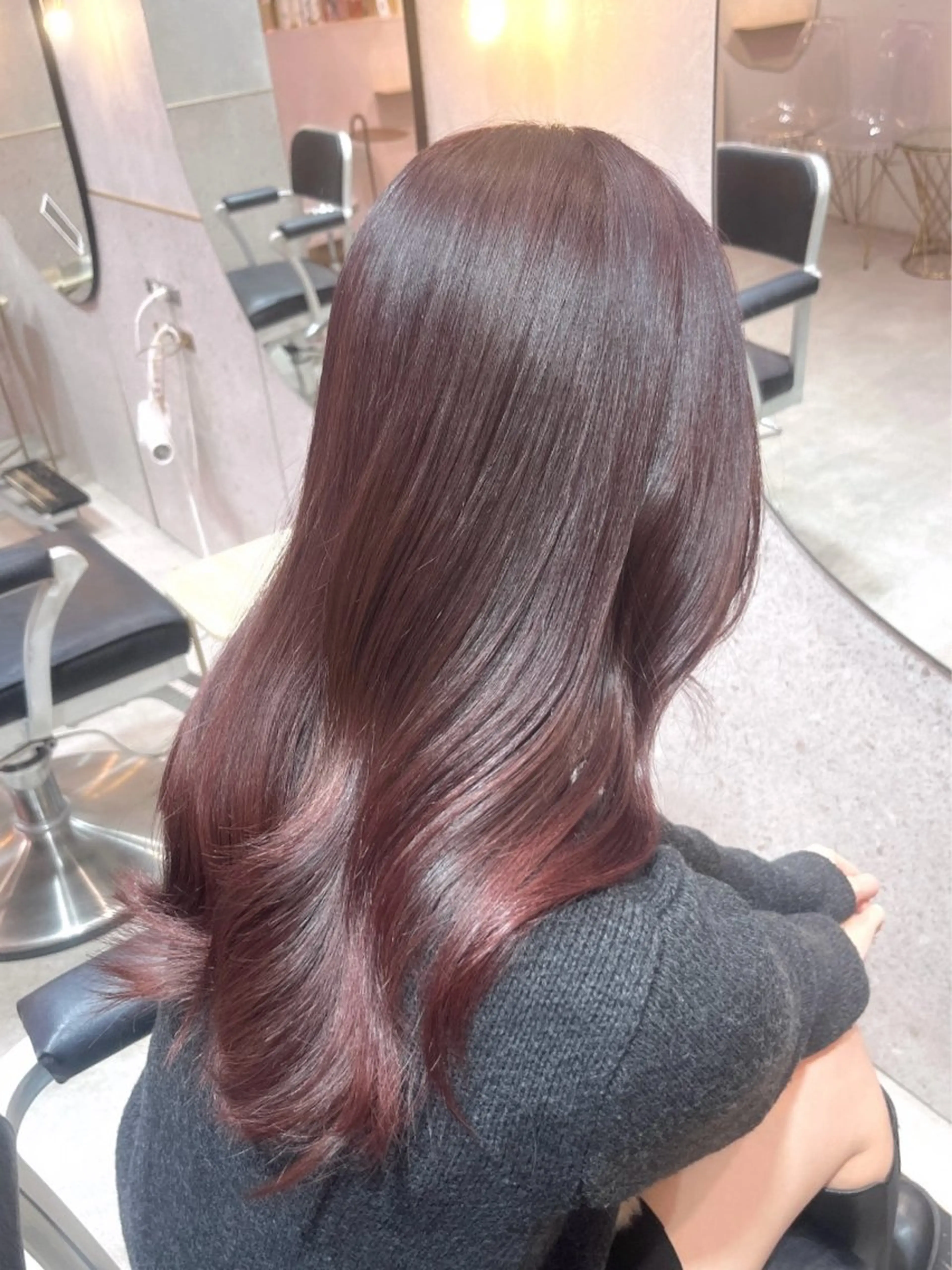 ロング 髪質改善 ロング トリートメント ヘアカラー トリートメント Loom.by Sea【新宿】所属・暖色カラー/新宿/韓 国風レイヤー鮫島志穂のヘアスタイル