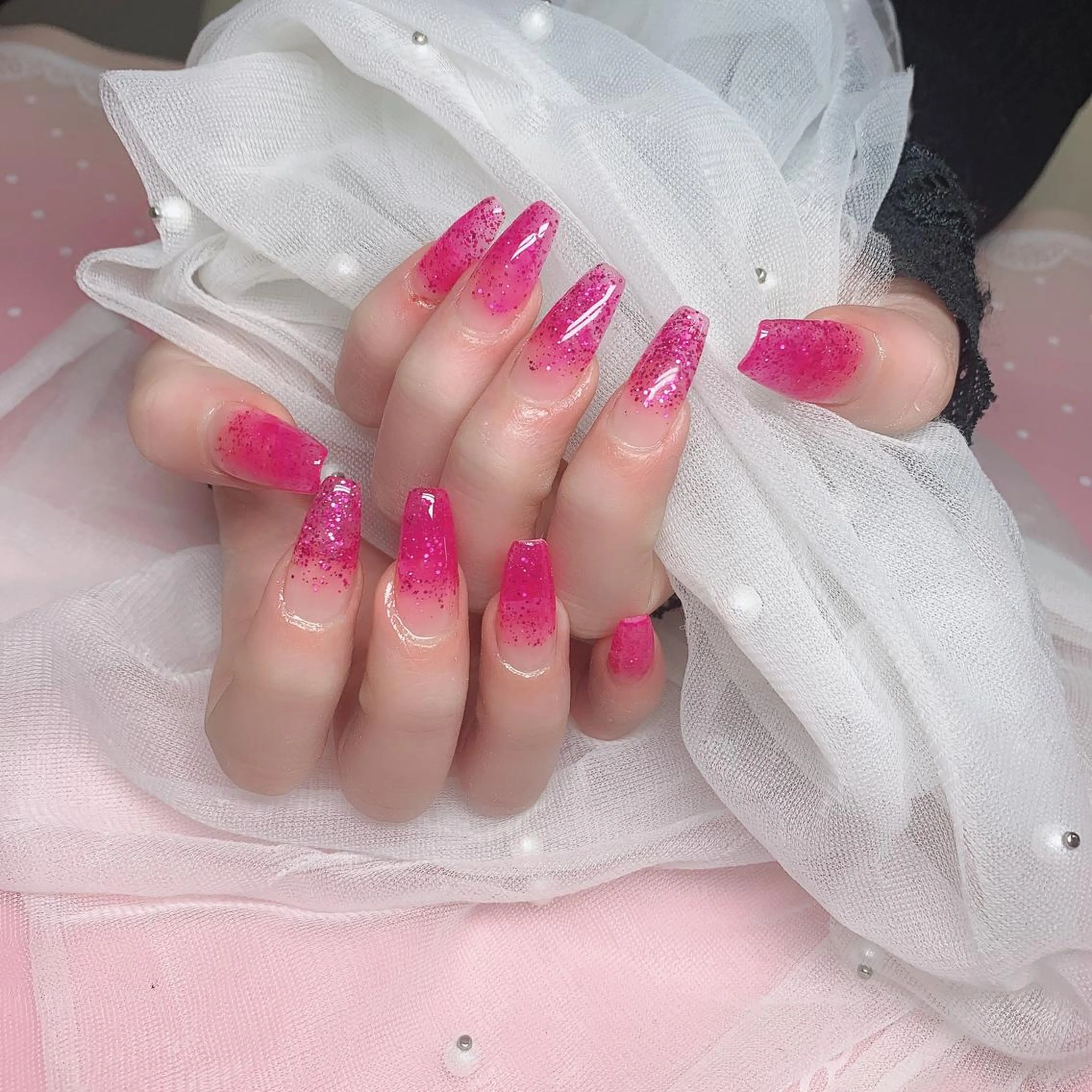 ネイル 長さ出し ラメ(グリッター) ラメグラデーション スカルプネイル Nail Salon kihi大塚店のネイルデザイン