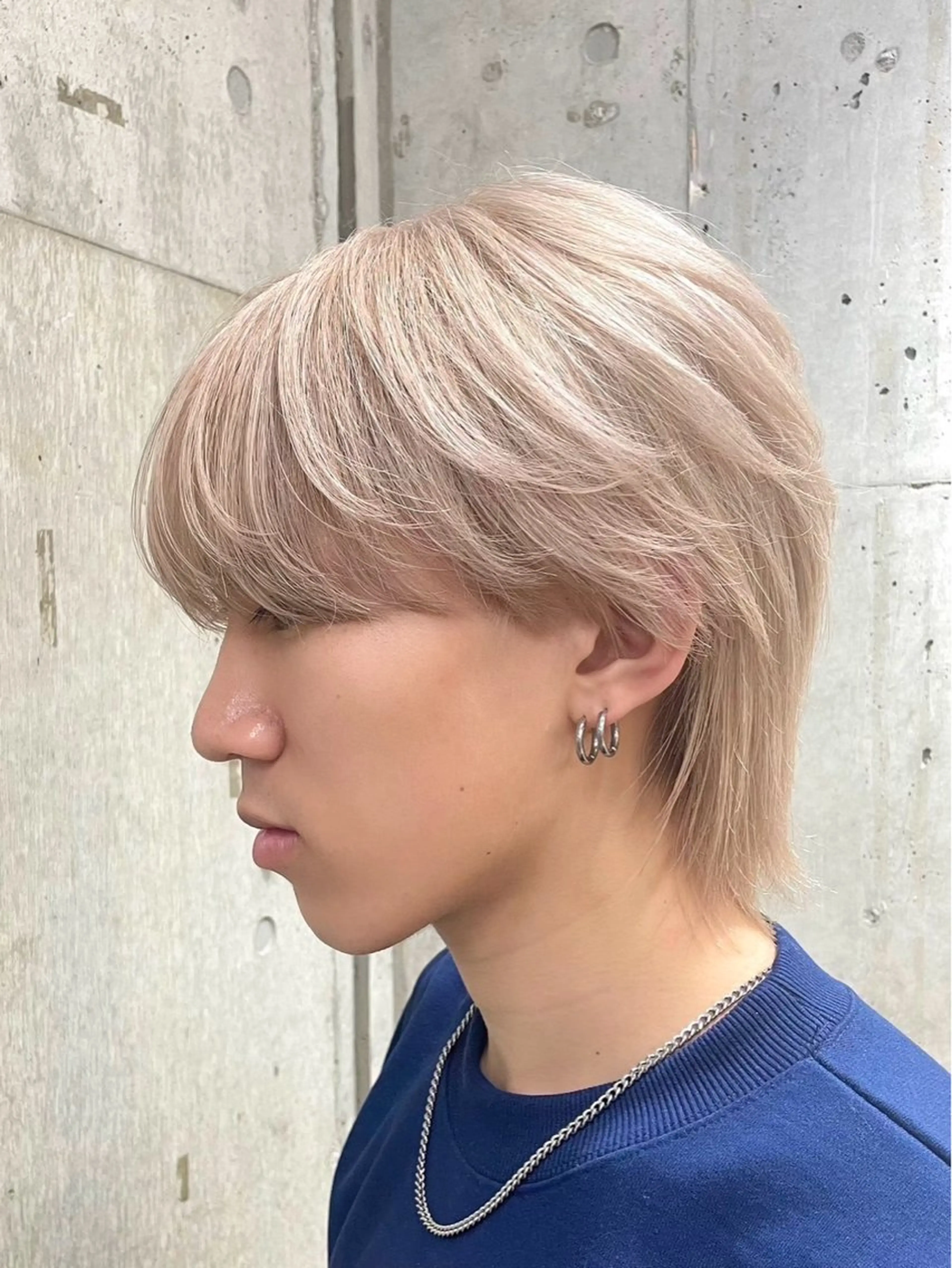 カラー メンズ メンズブリーチ メンズハイトーン メンズインナーカラー ベージュカラー ブリーチ fifth men's原宿所属・fifth/原宿/ シャドウパーマ/カズのヘアスタイル