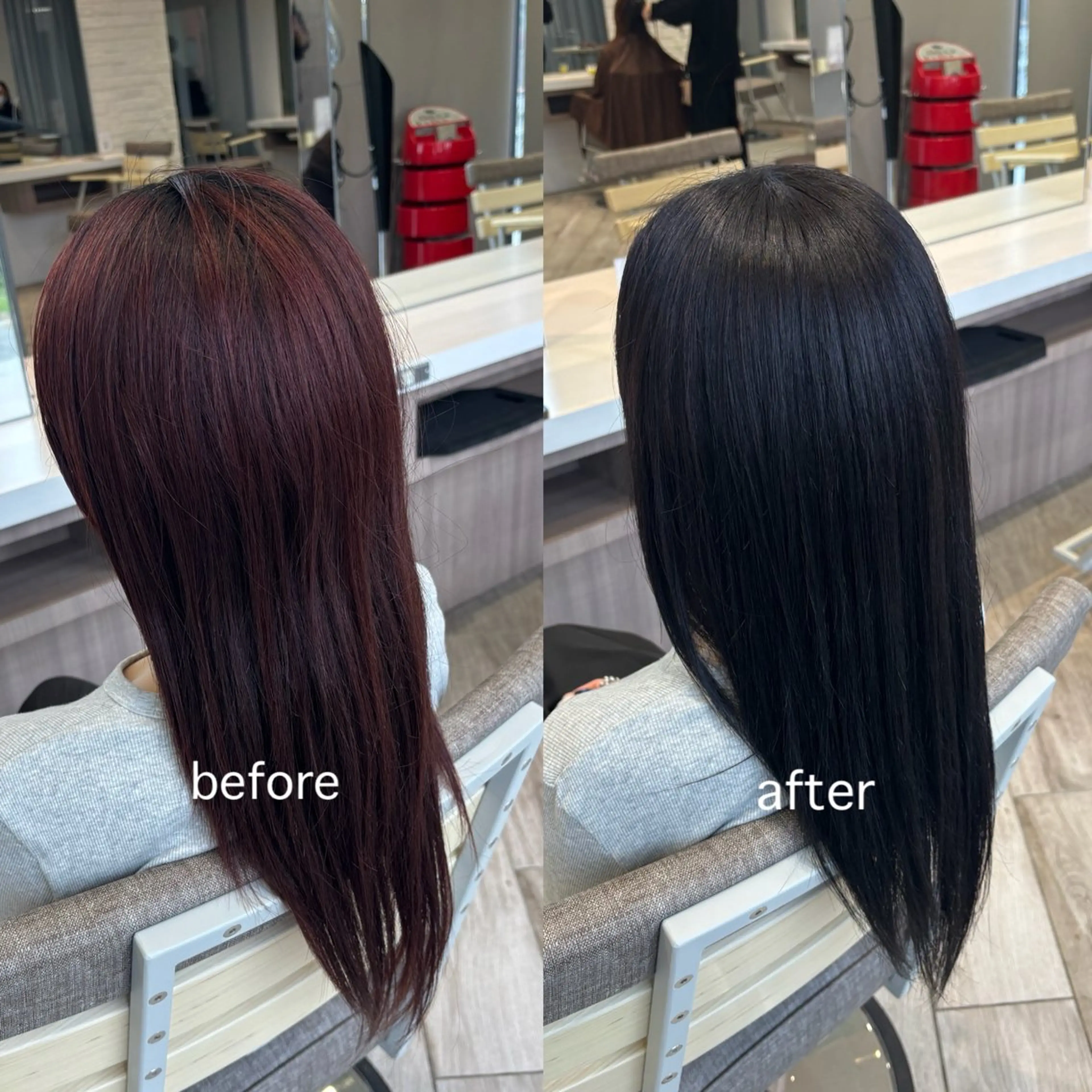 セミロング カラー 黒髪 ブルーカラー ブルーブラック ヘアカラー RYO🤎 熊谷/籠原/深谷のヘアスタイル