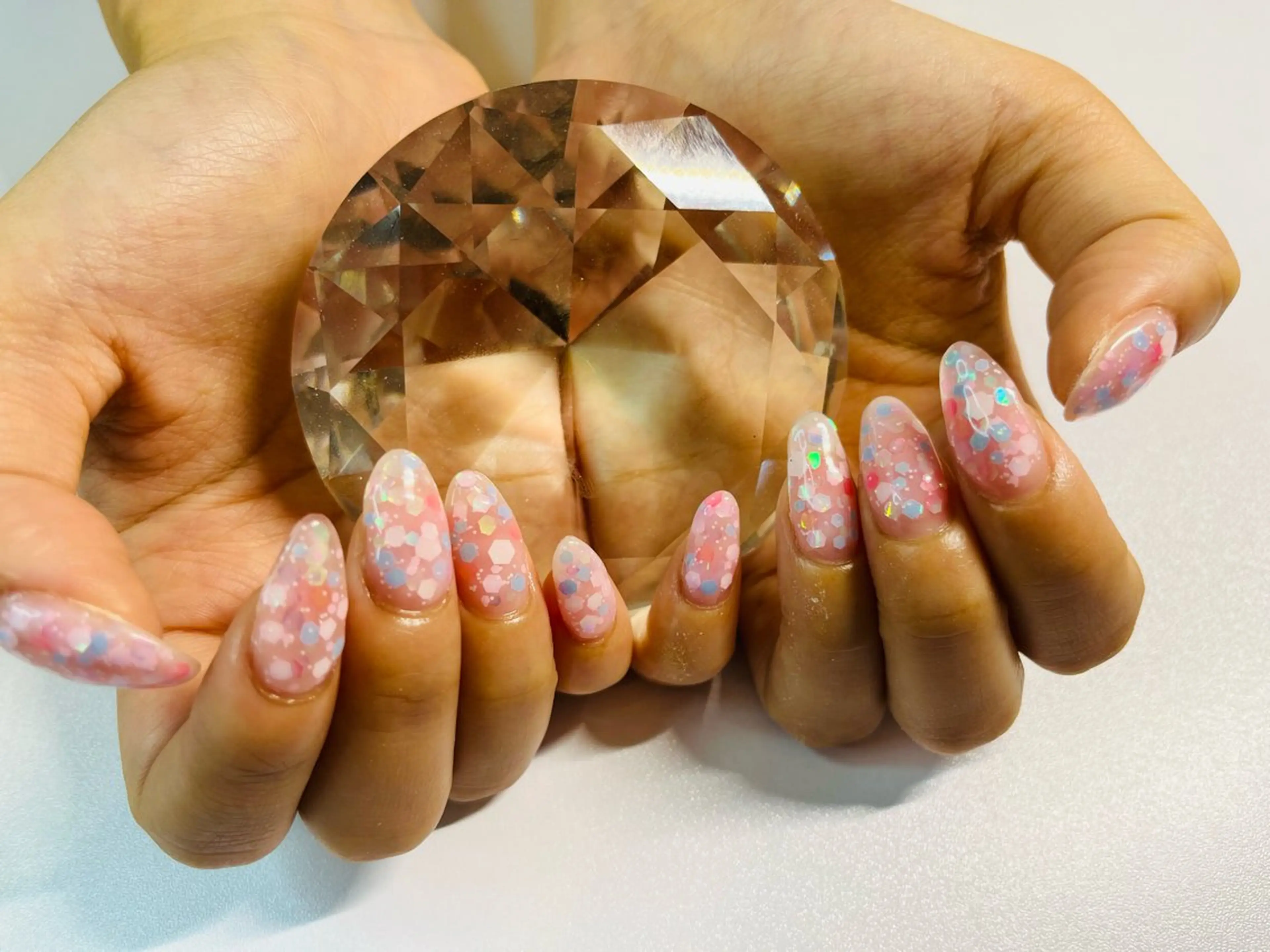 ネイル ホログラムネイル オフィスネイル ワンカラーネイル シンプルネイル 夏ネイル プライベートサロン N's Nailのネイルデザイン