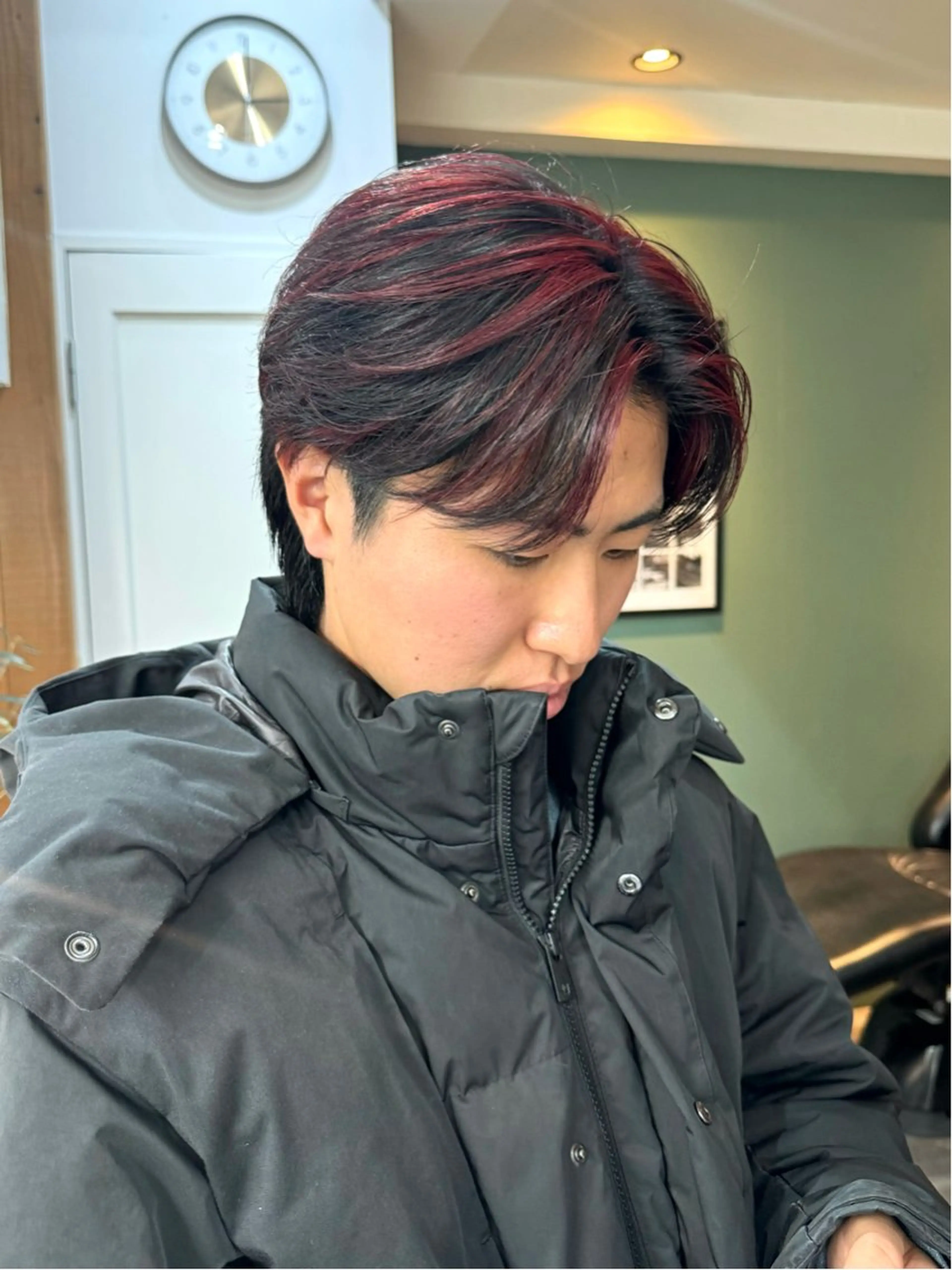 カラー メンズ メンズハイライト ハイライトカラー レッドカラー カット ヘアカラー パーマ トリートメント シャドウパーマ/ 波巻パーマYu-Kiのヘアスタイル