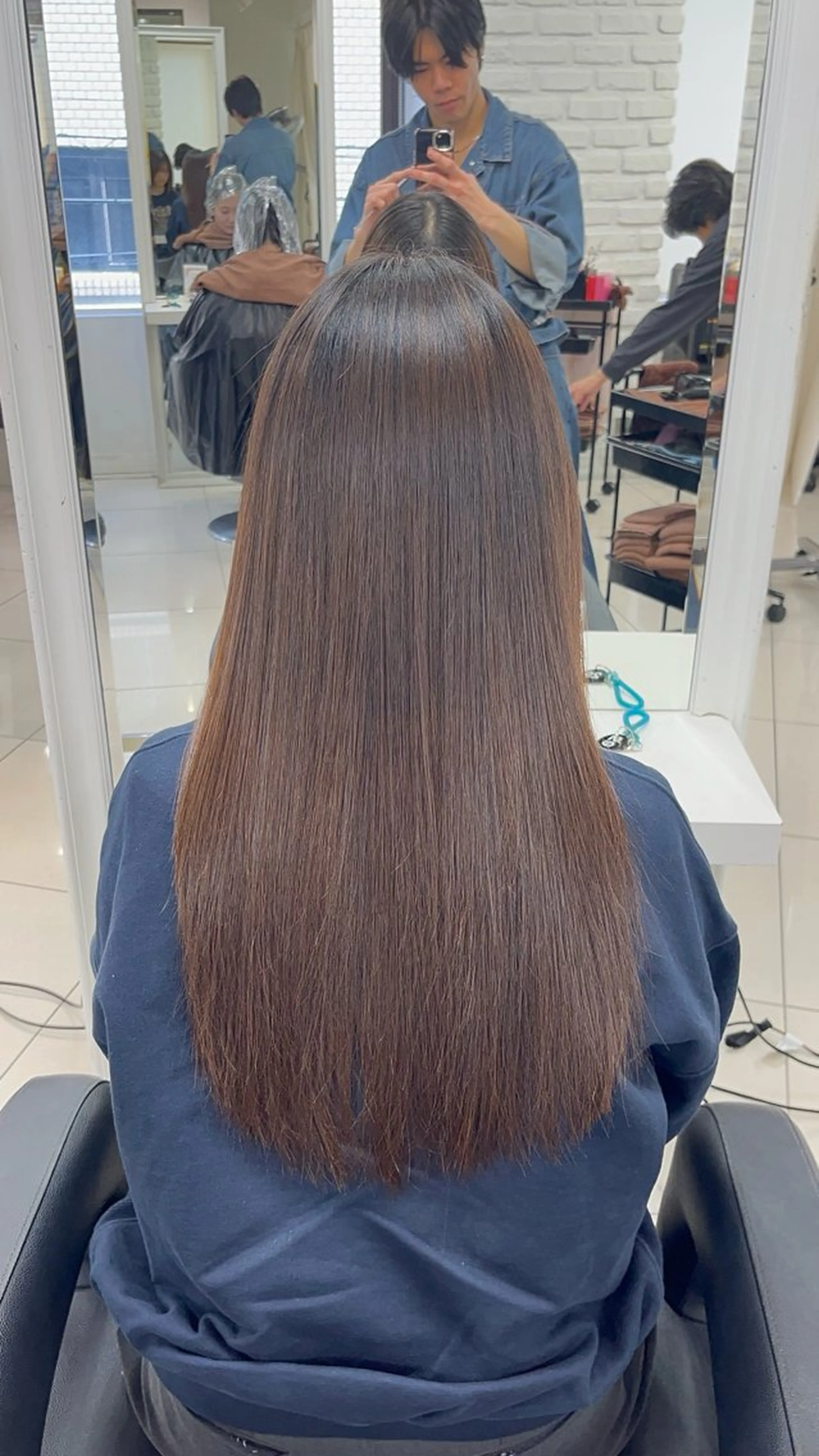 ロング パーマ カット 縮毛矯正 縮毛矯正指名No.1 艶カラー/SHIMAのヘアスタイル