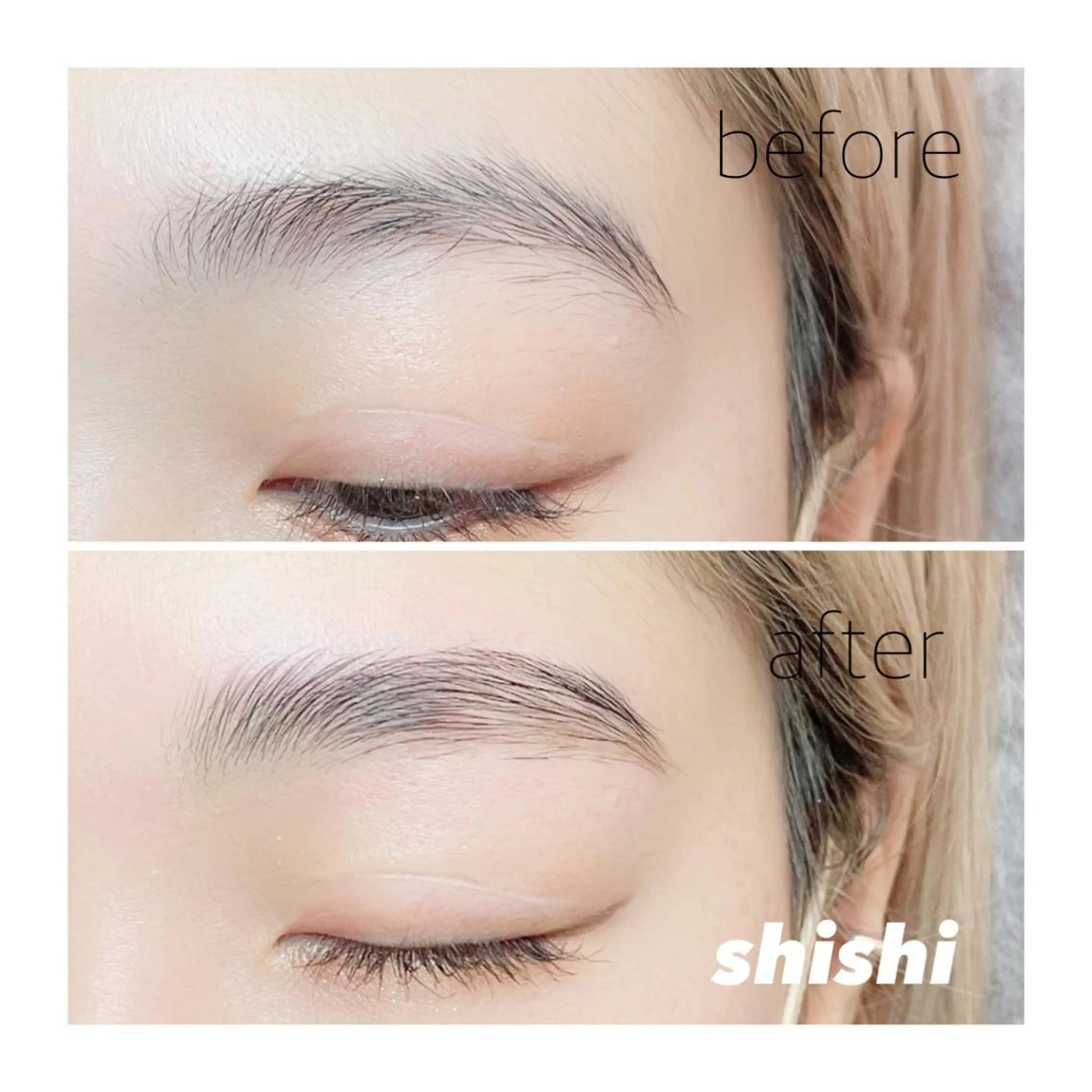 アイブロウ ハリウッドブロウリフト ☽𝘀𝗵𝗶 𝘀𝗵𝗶☽のマツエク・マツパデザイン