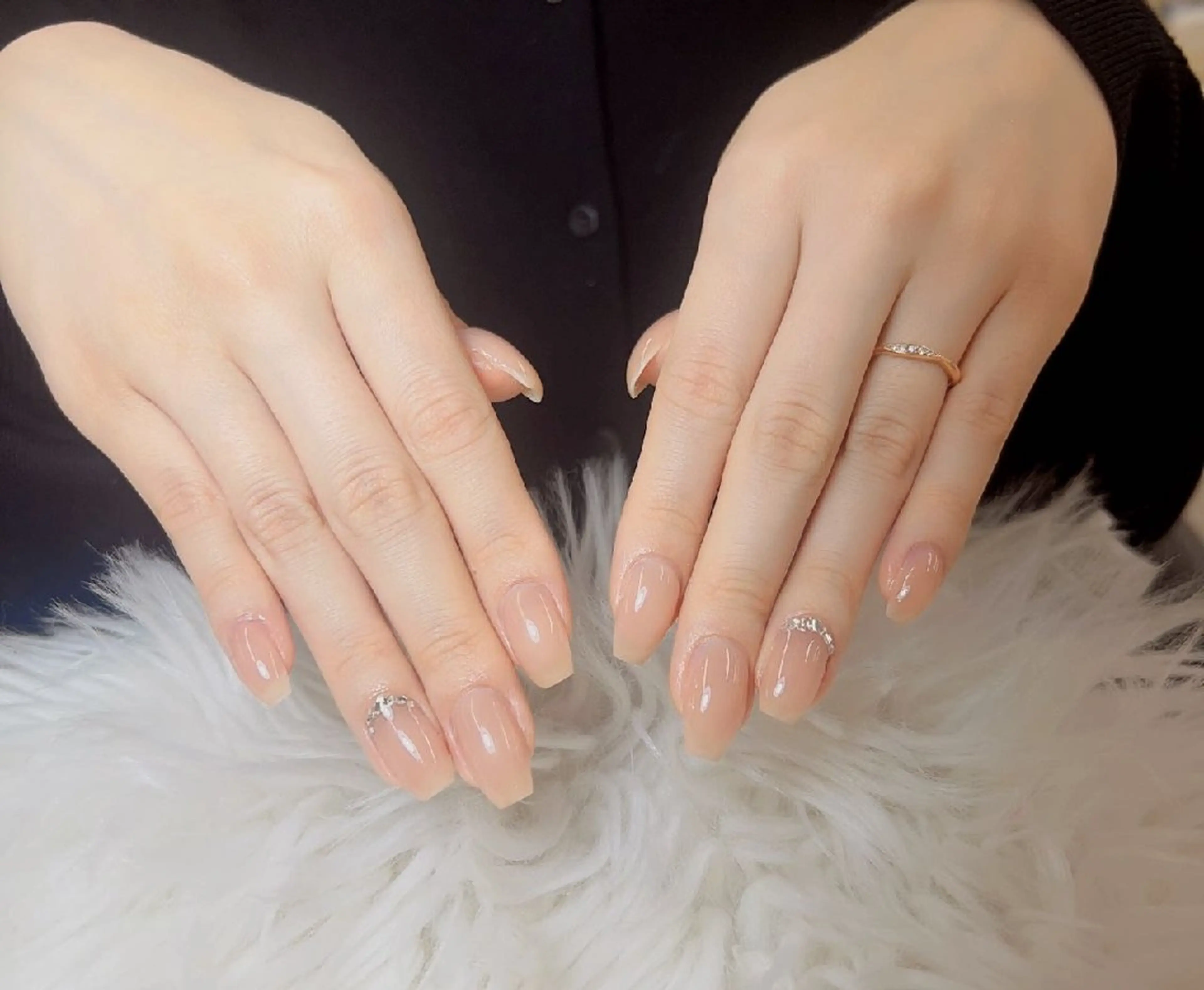 ネイル チークネイル フットネイル フレンチネイル ジェルネイル ガラスフレンチ ハンドネイル ル ナのネイルデザイン