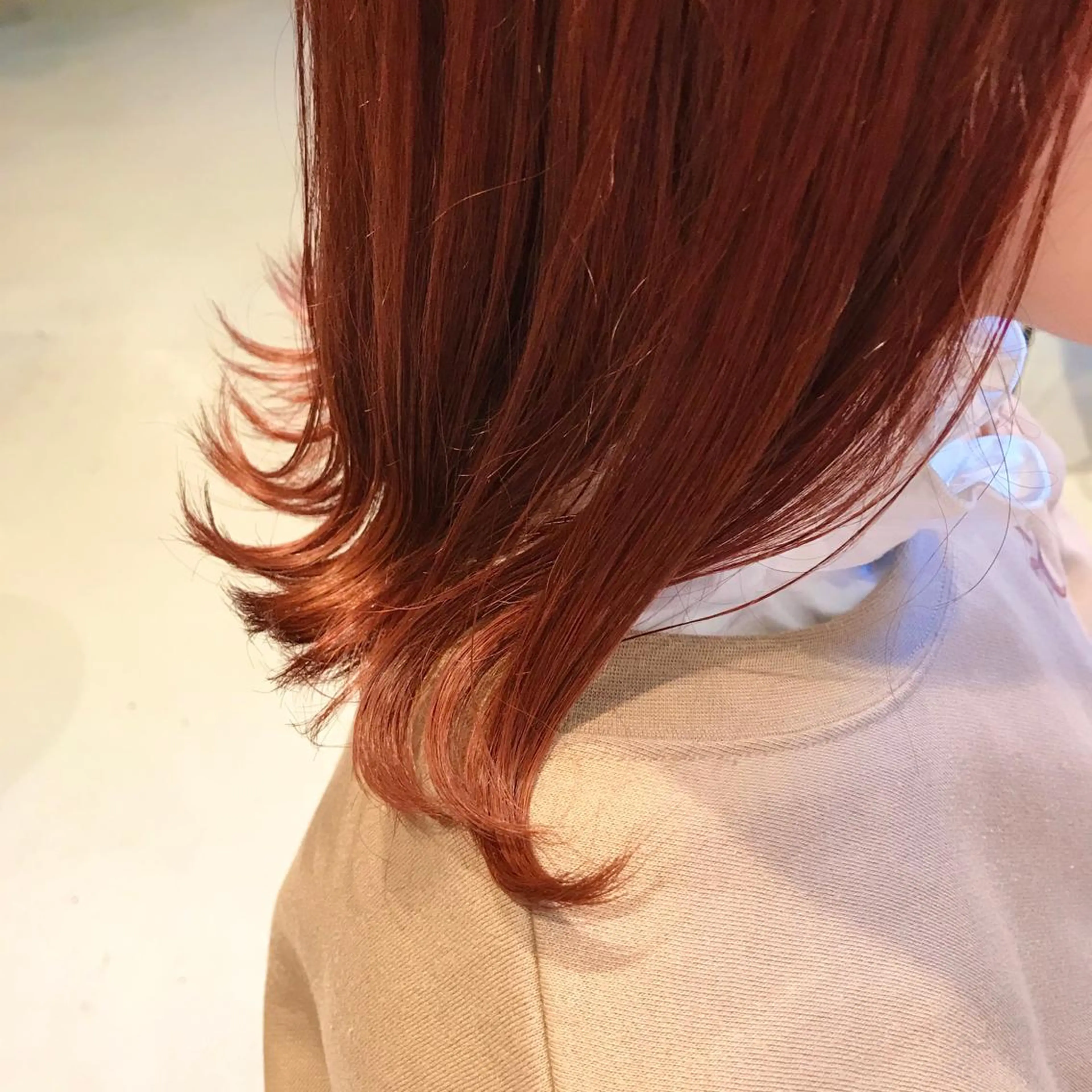 ミディアム カラー オレンジ アオイ🩵暖色 /まろやかカラーのヘアスタイル