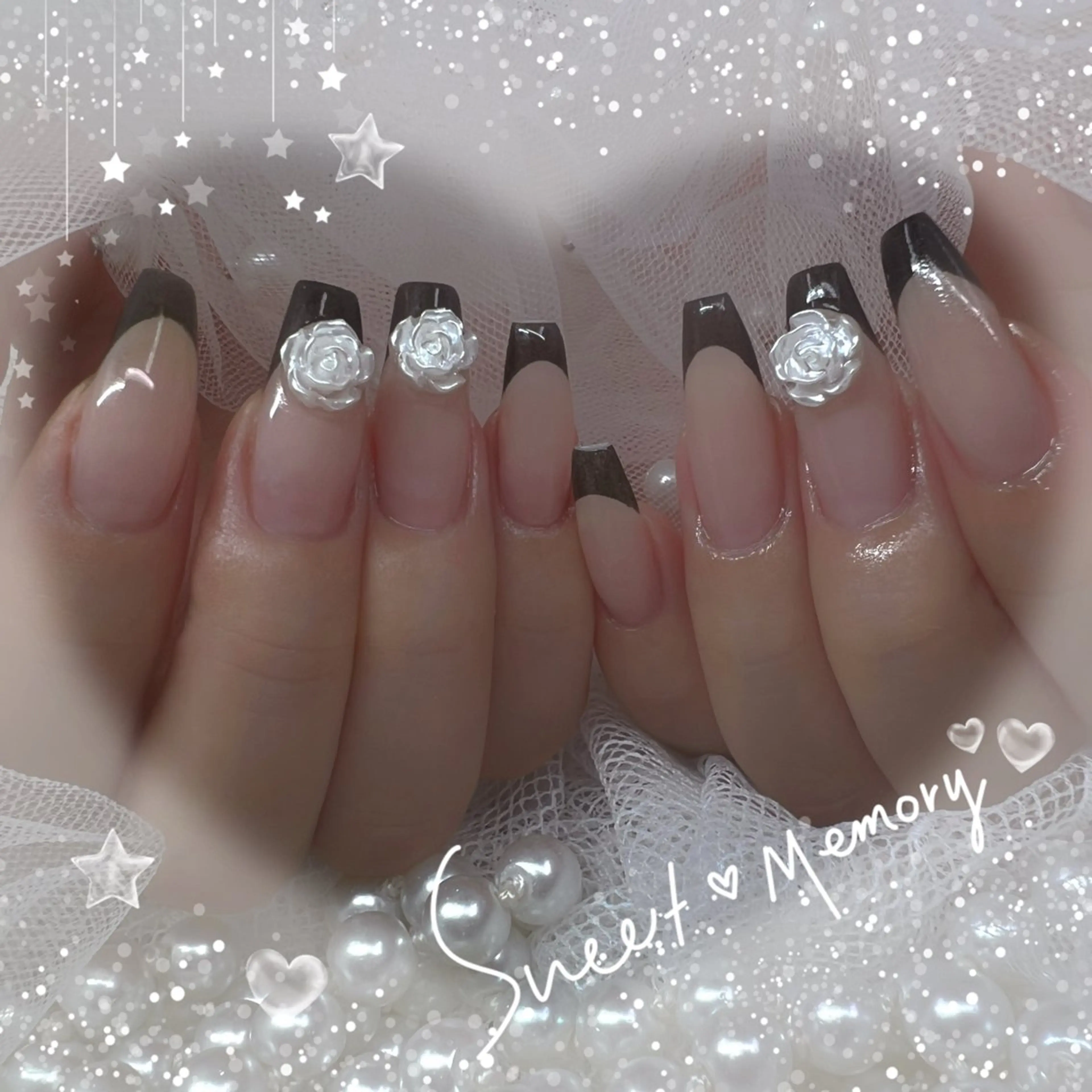 ネイル チークネイル フレンチネイル ガーリー ガラスフレンチ グラデーション ハンドネイル Chill Nailsalonのネイルデザイン