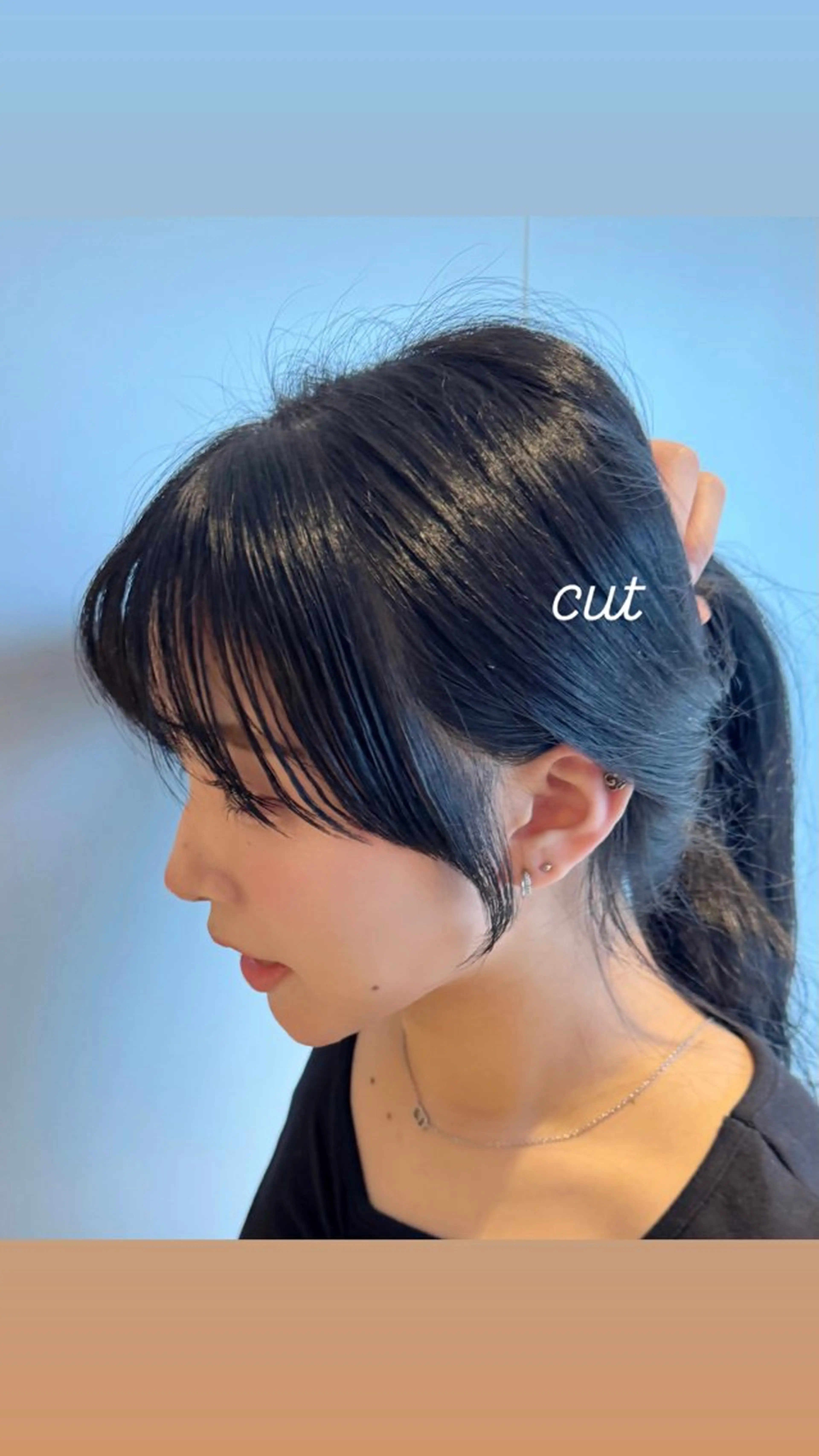 ロング カラー ヘアアレンジ 顔周りカット 韓国風ヘア 小顔カット カット 顔周り小顔レイヤー ×ブリーチなしカラーのヘアスタイル