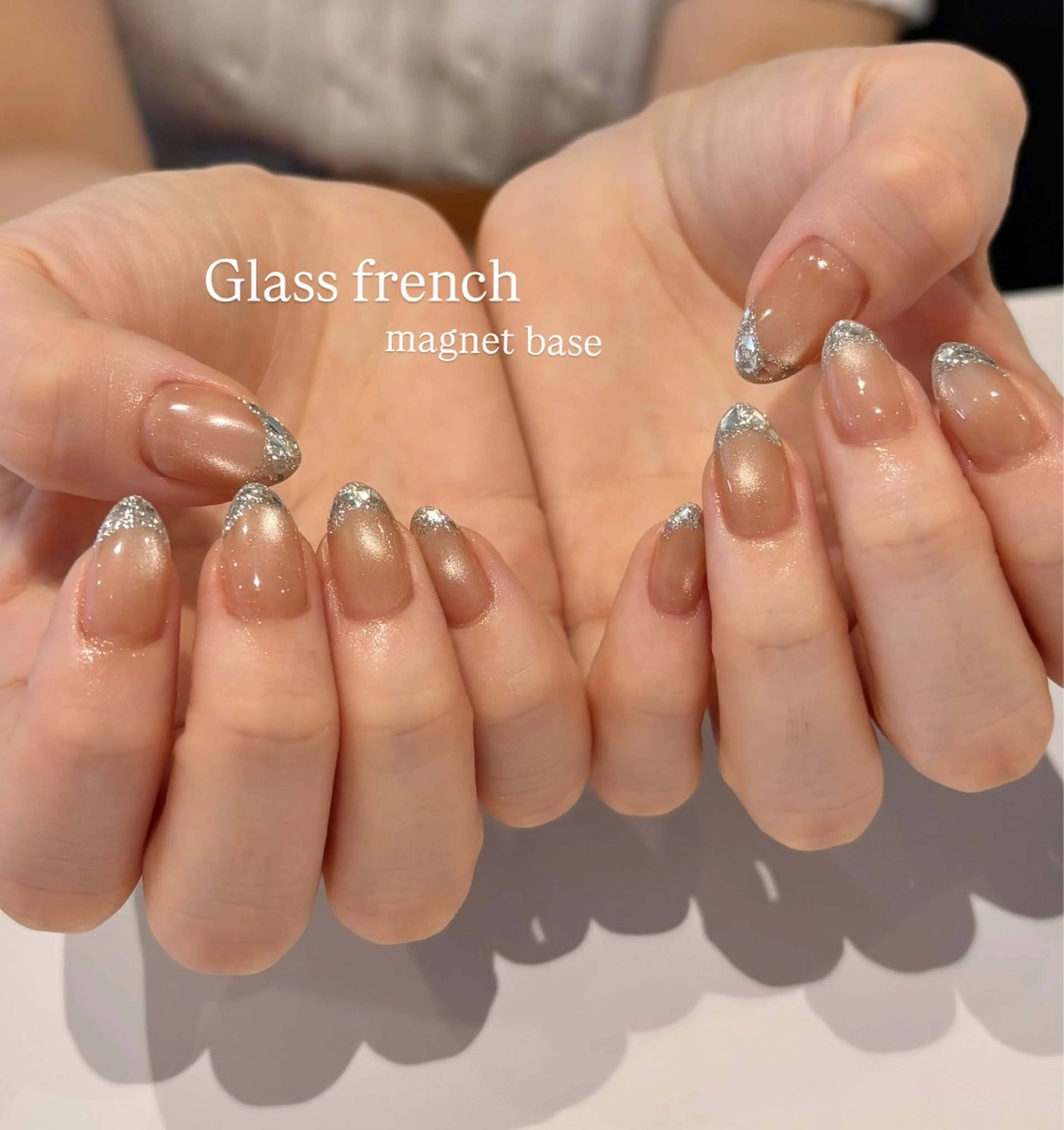 ネイル フレンチネイル ガラスフレンチ ハンドネイル Ballie/ Mizukiのネイルデザイン