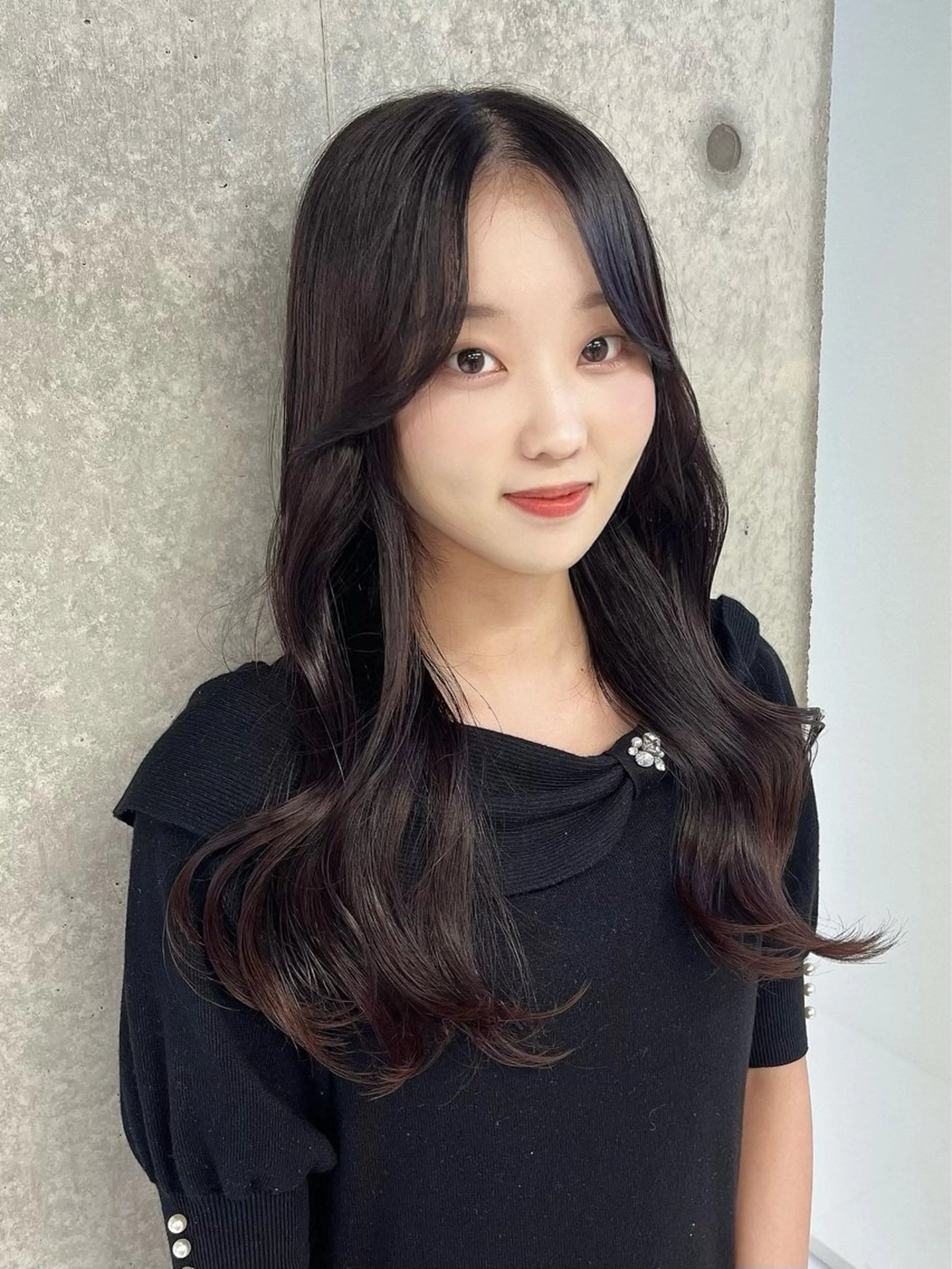 ロング 韓国風ヘア レイヤーカット りおな/エクステ /ミルクティーカラーのヘアスタイル