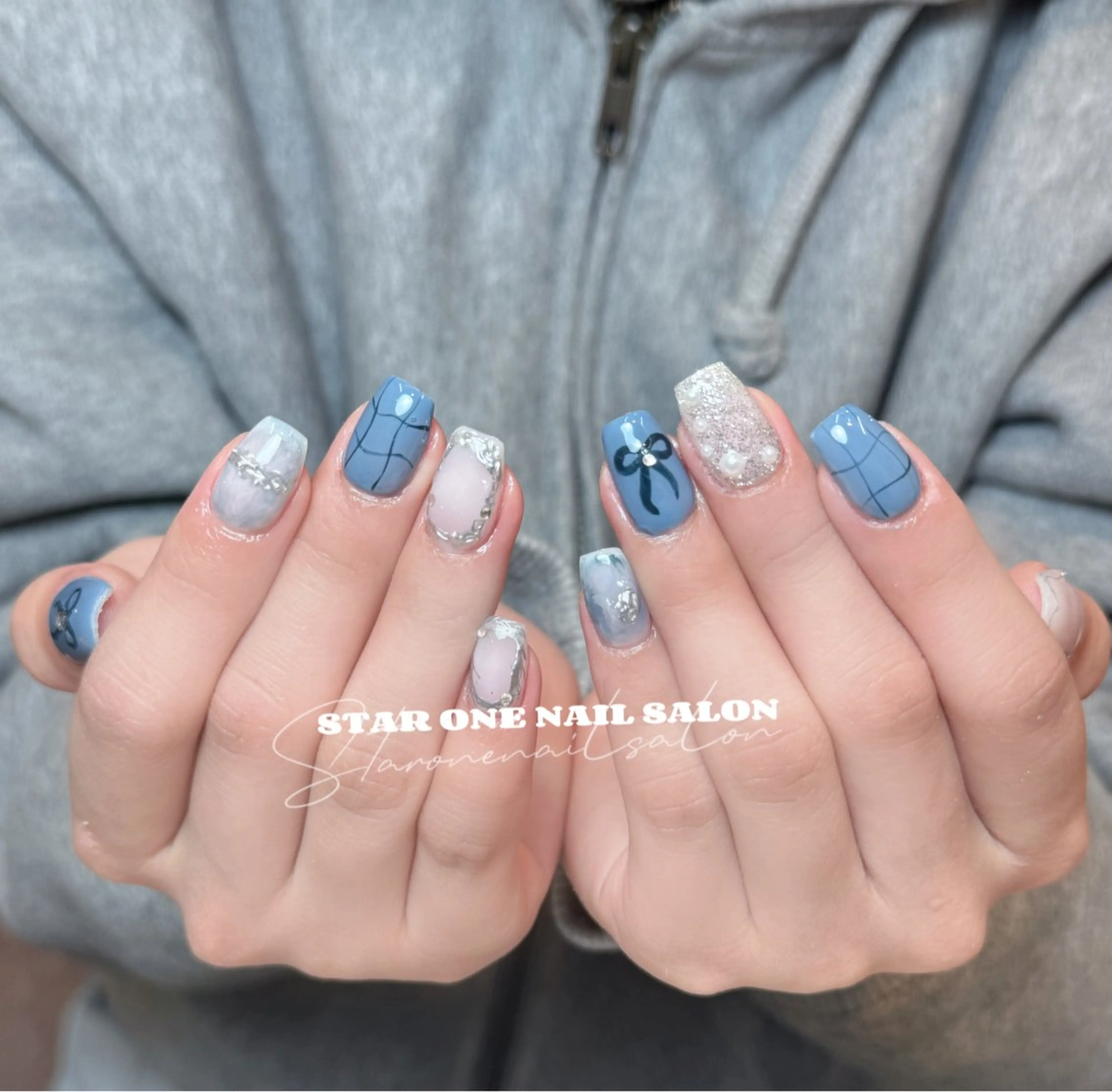 ネイル ハンドネイル 星 あみのネイルデザイン