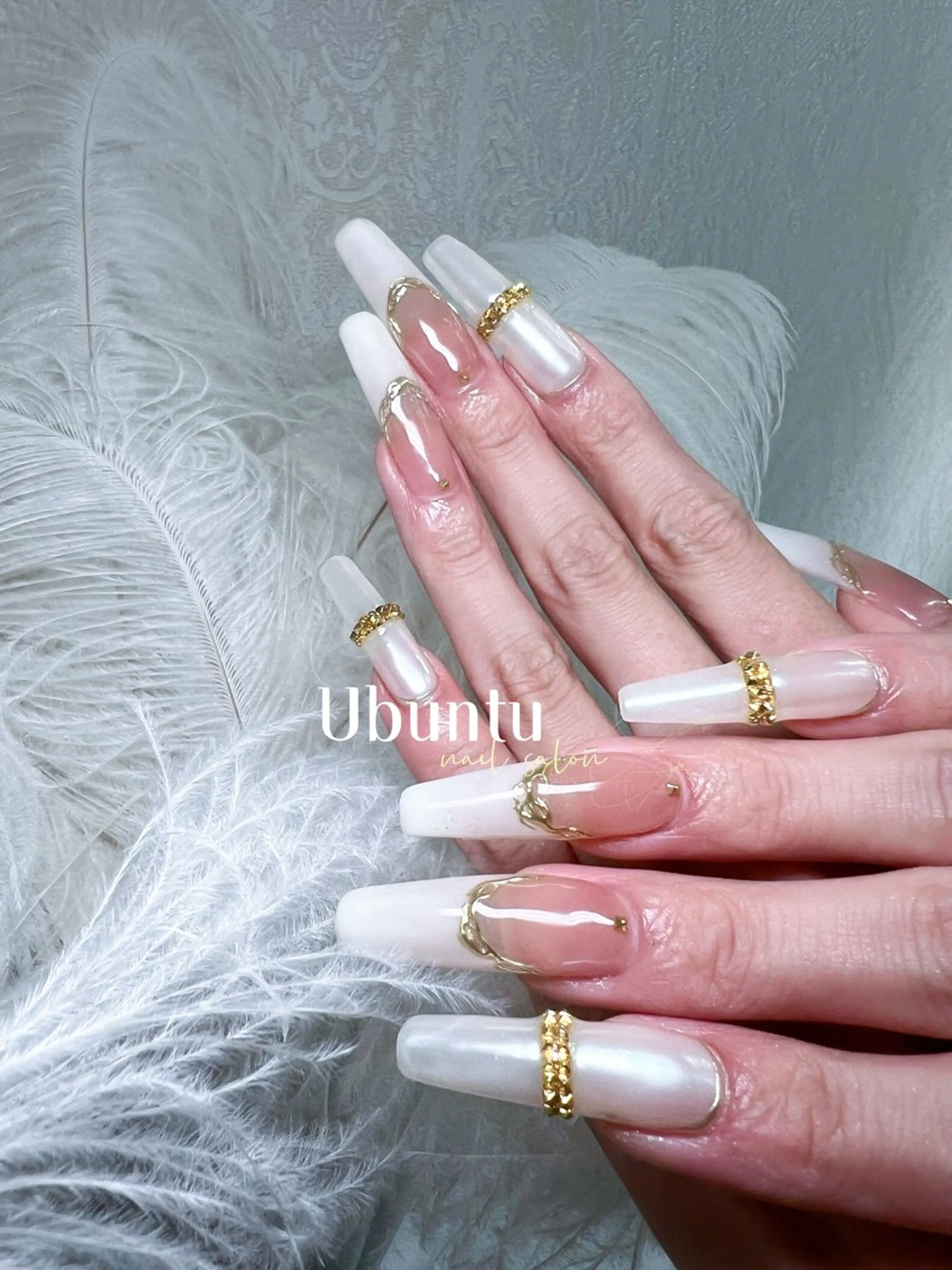 ロング ハンドネイル Ubuntu🎀 ネイルサロン✨のネイルデザイン