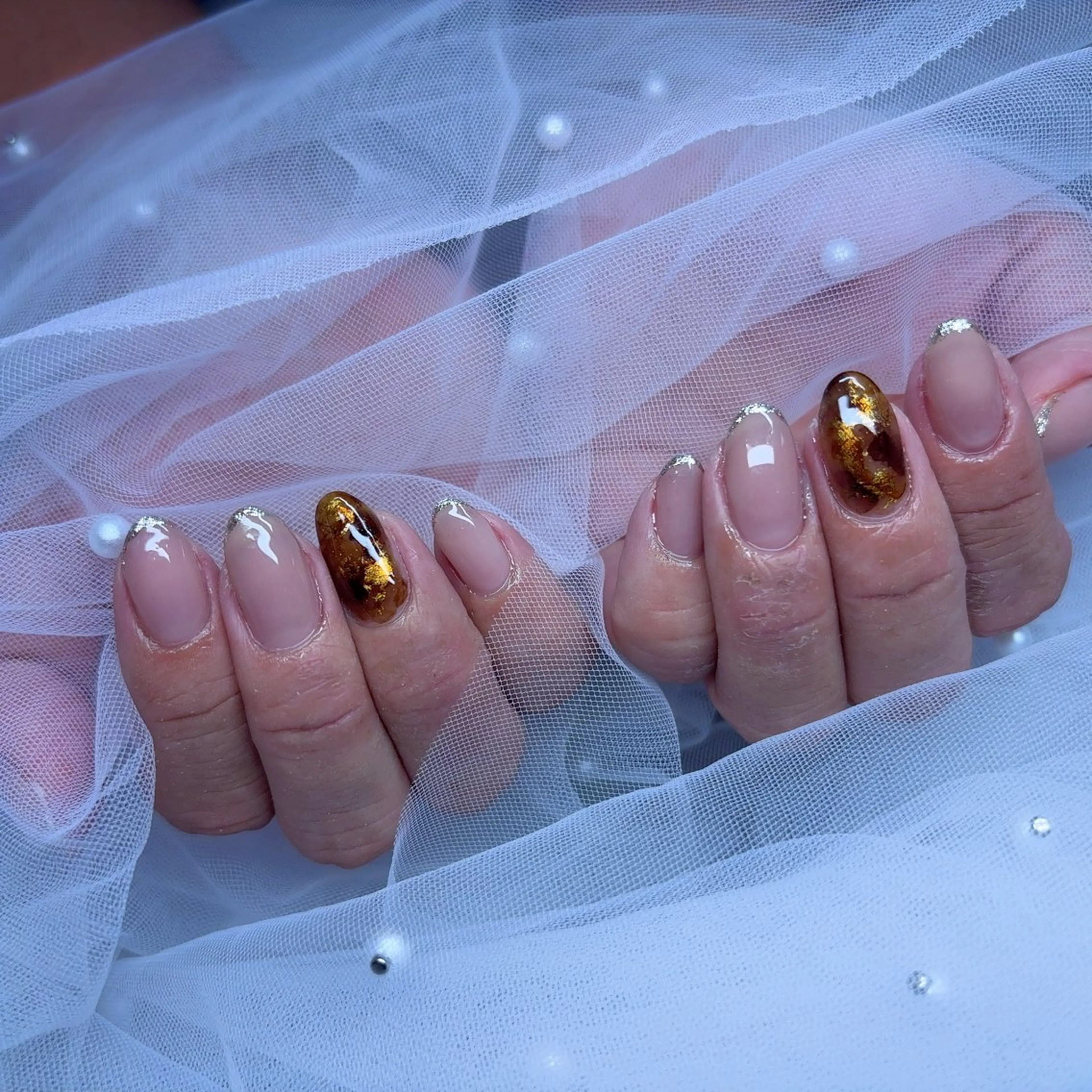 ネイル 長さ出し ジェルネイル 韓国ネイル マグネットネイル ニュアンスネイル ハンドネイル NailSpace 猫のいるネイルサロンのネイルデザイン