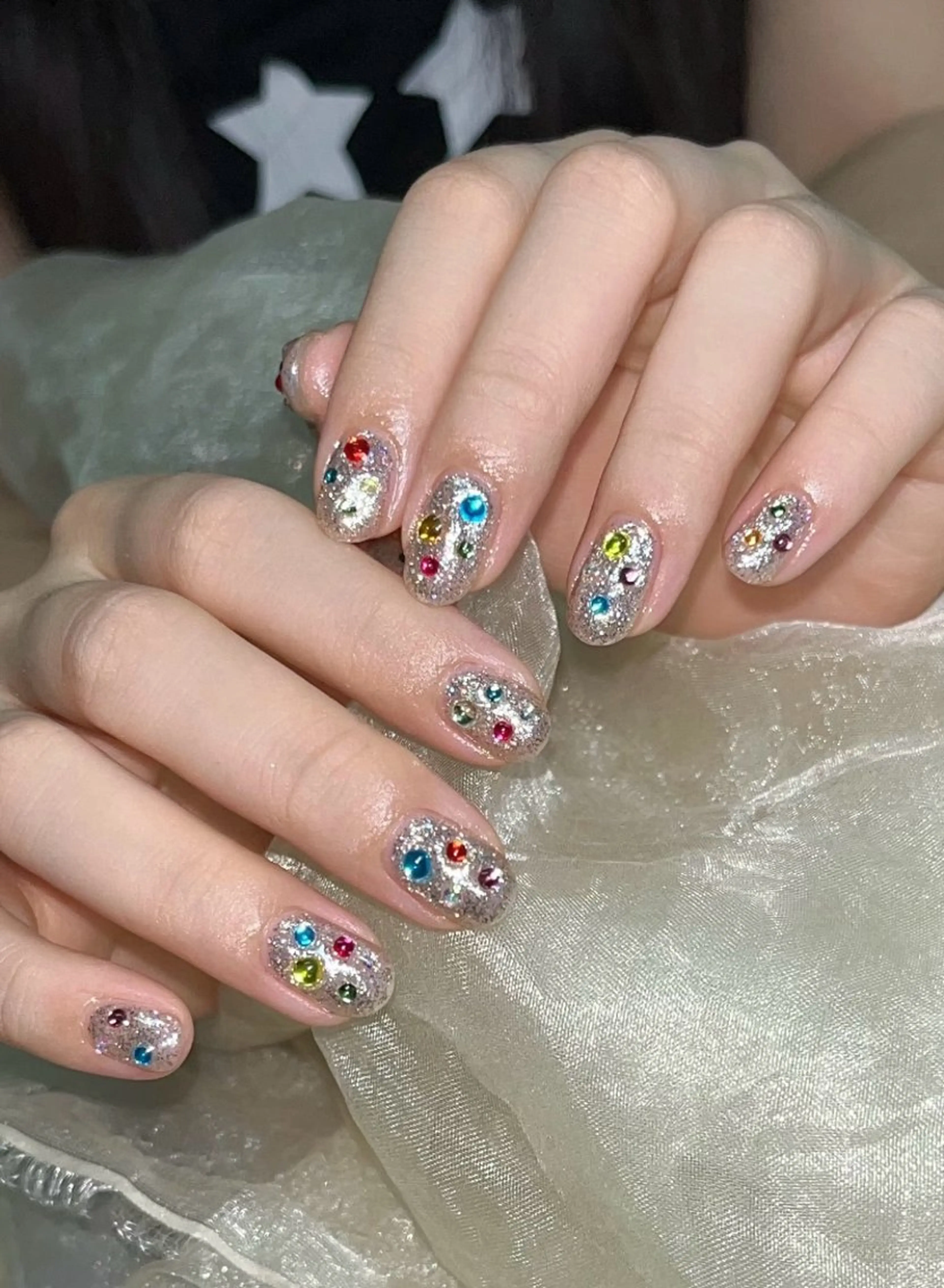 ネイル アートネイル チークネイル 長さ出し フラッシュネイル キラキラネイル ハンドネイル ハンドケア For you. Nail Salonのネイルデザイン