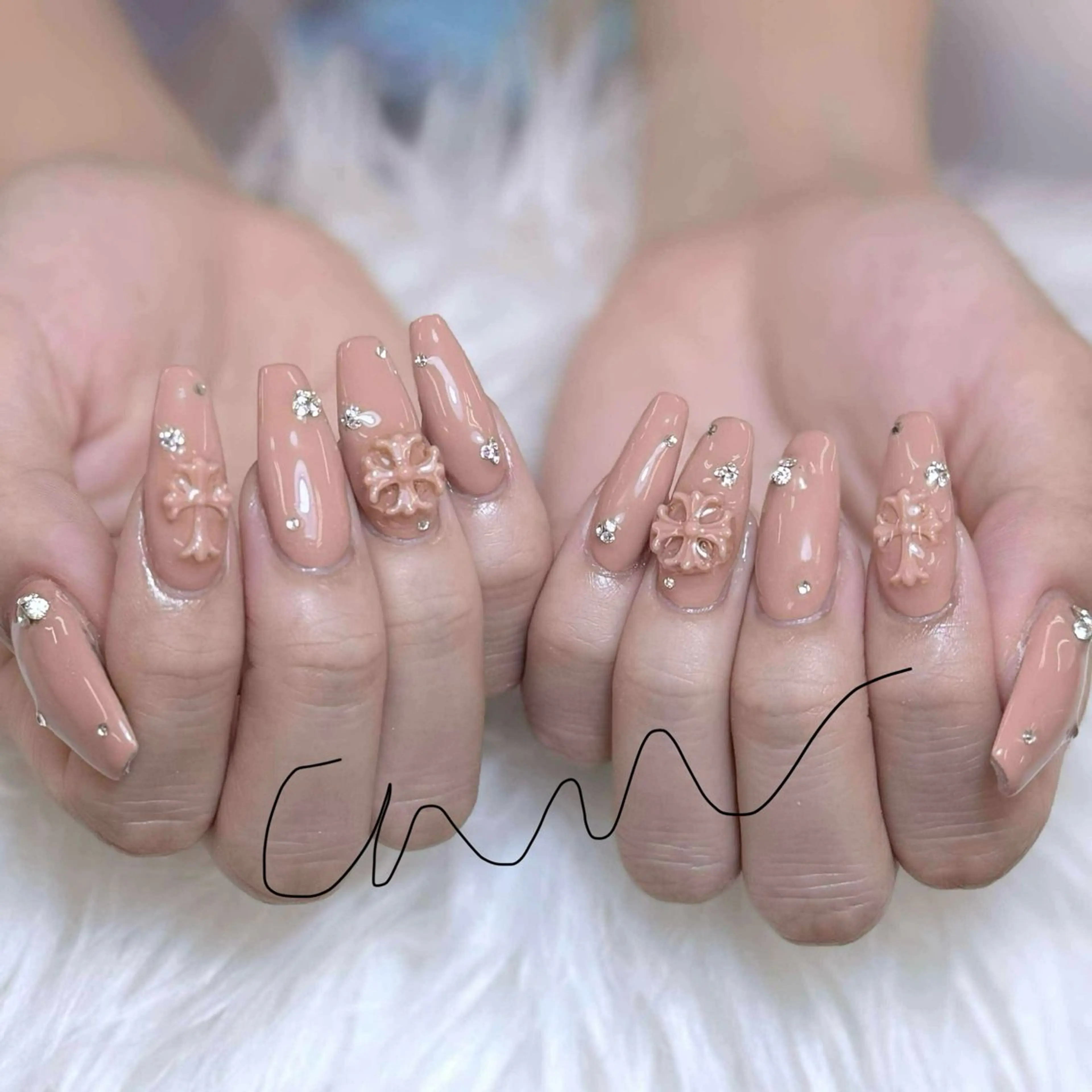 ネイル アートネイル オーロラネイル チークネイル 長さ出し フットネイル ハンドネイル Anh 高田馬場のネイルデザイン