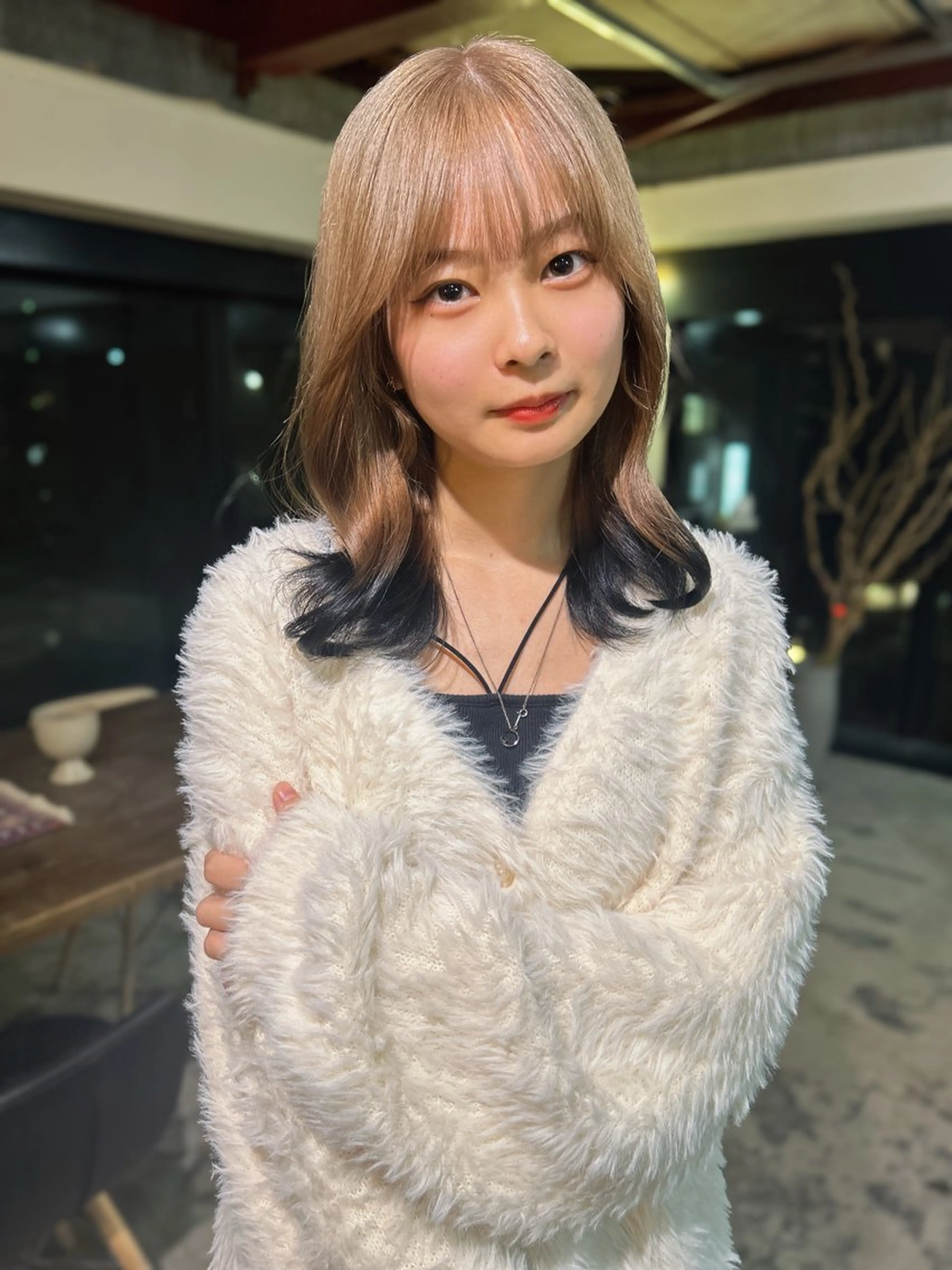 ミディアム カラー カット ヘアカラー トリートメント ダブルカラー/ 透明感/SHISEIのヘアスタイル