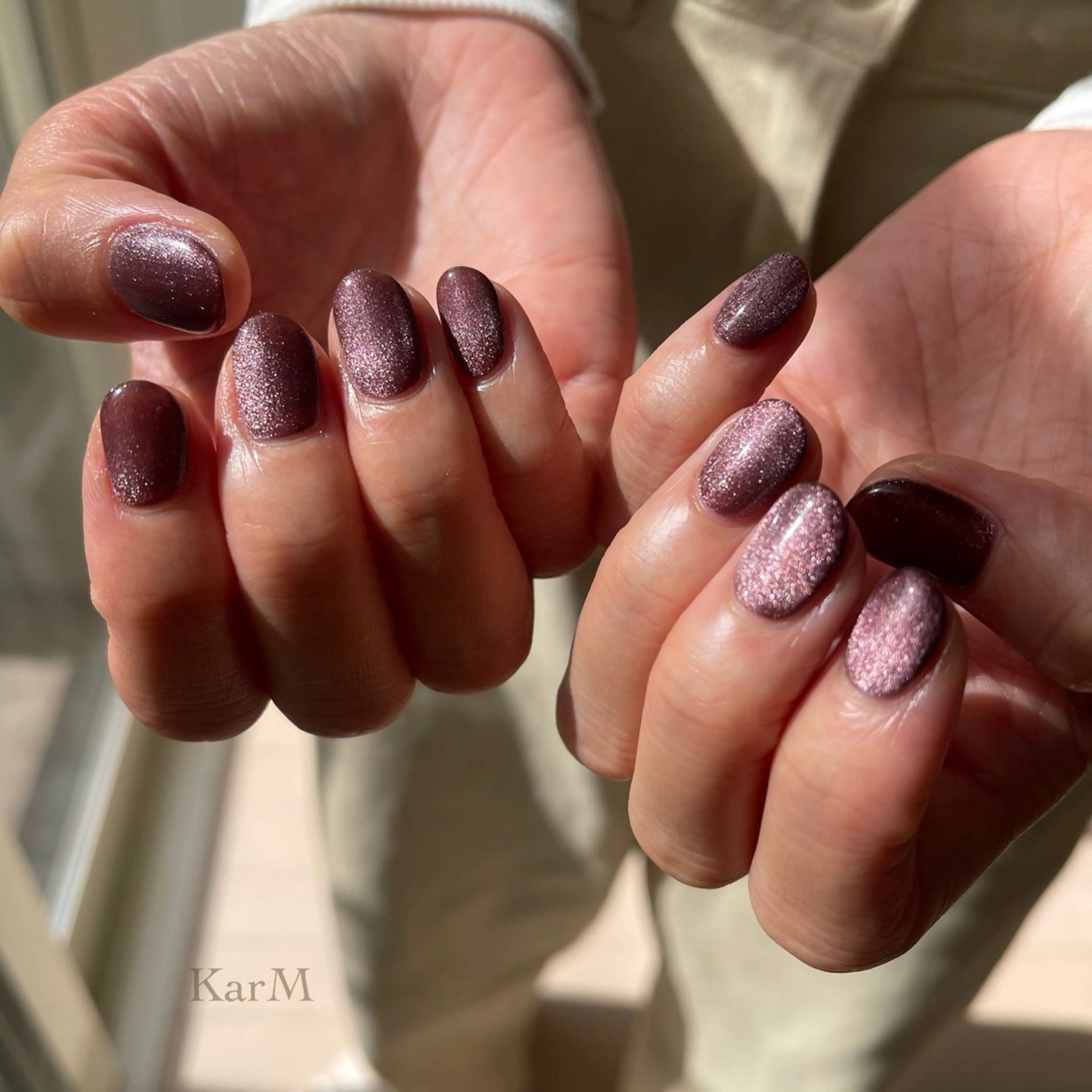 ネイル オーロラネイル チークネイル フットネイル フレンチネイル 韓国ネイル ハンドネイル フットネイル ogino karinのネイルデザイン