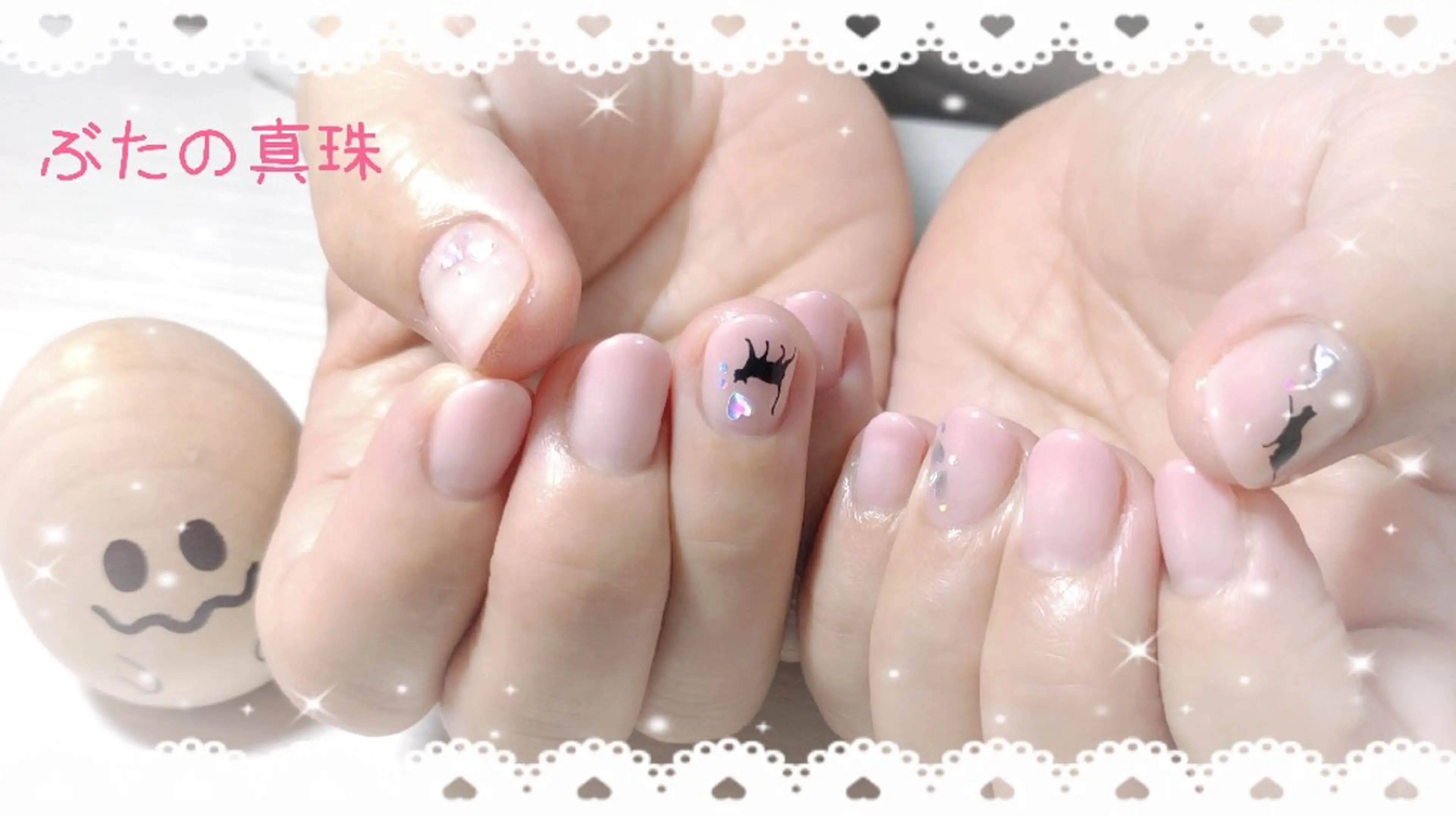 ネイル オーロラネイル ハート ハンドネイル 林 珠里のネイルデザイン