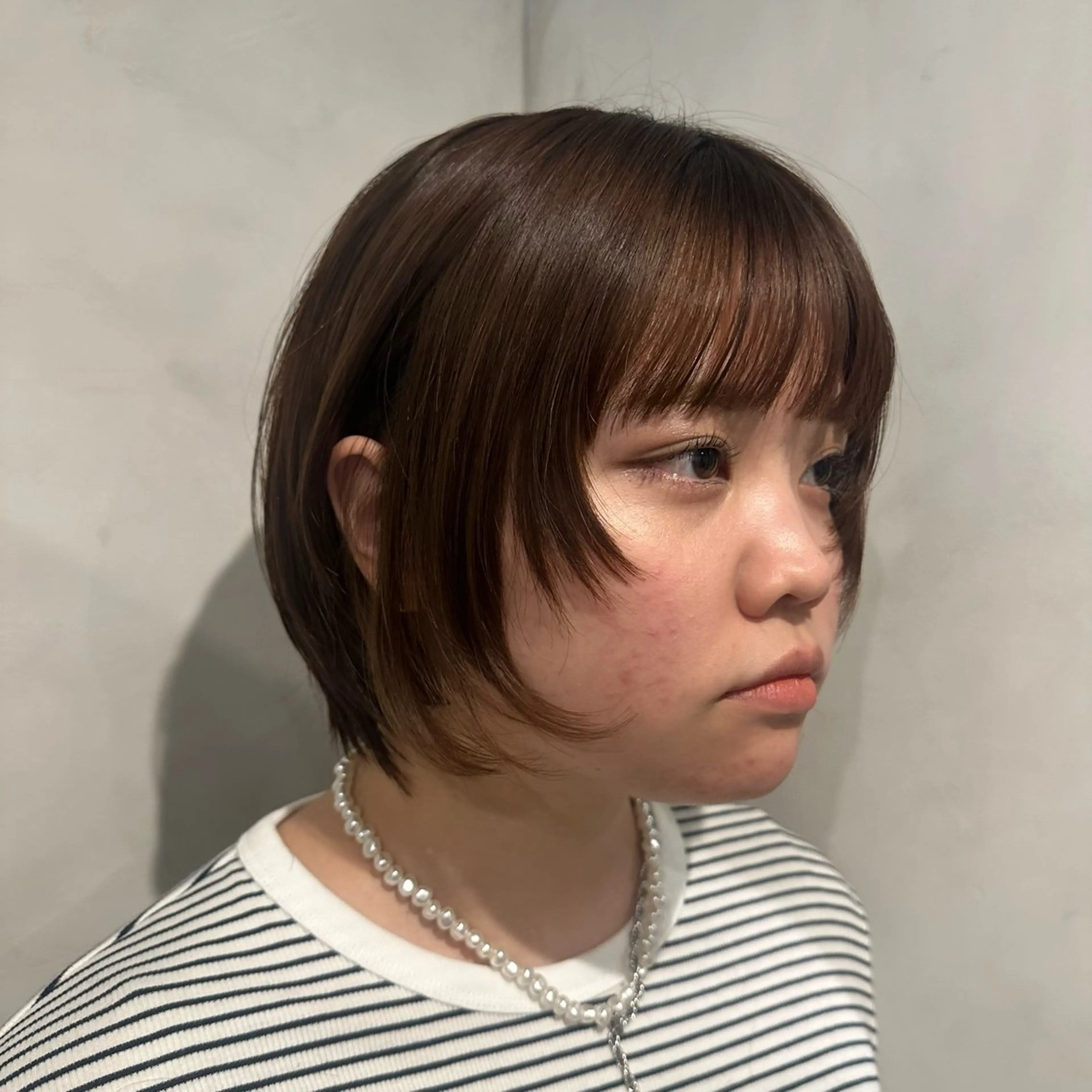 ショート ボブ 顔周りカット カット Aust hair Stella新宿所属・Yuki☺︎パーマ レイヤーカットのヘアスタイル