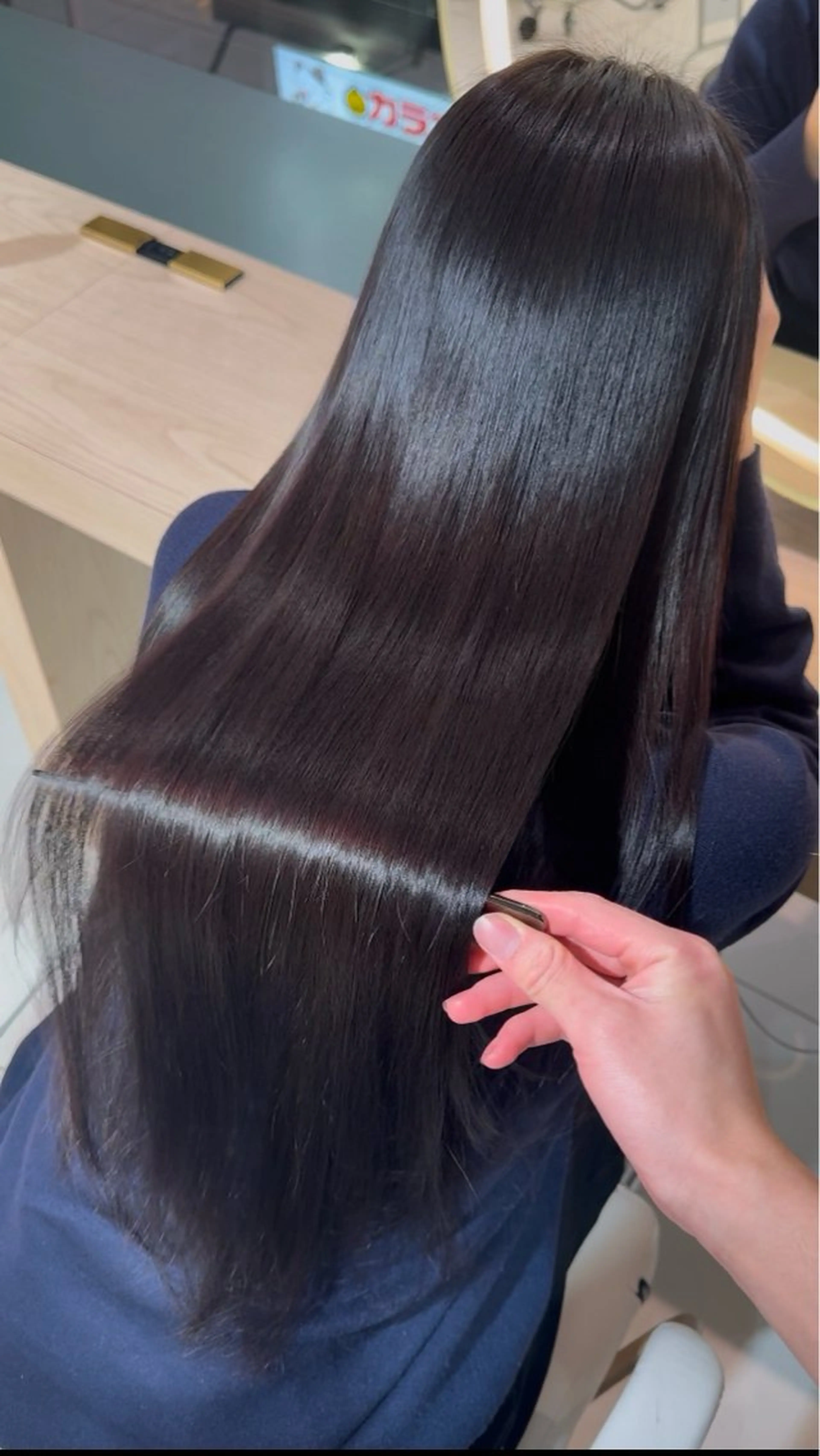 ロング パーマ 顔まわりカット/ カラー/西野和裕のヘアスタイル