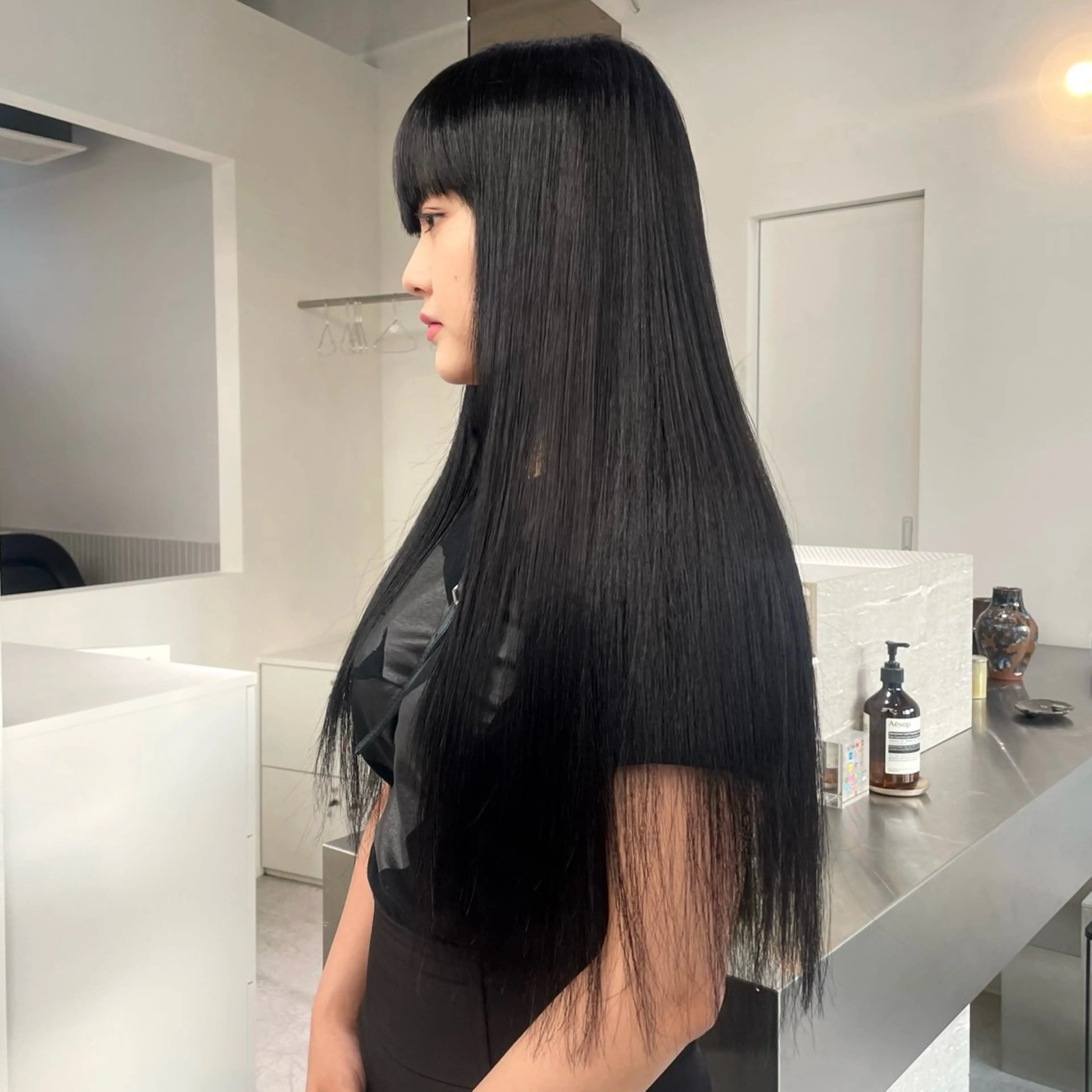 ロング 縮毛矯正 stén/kana /中明度カラーのヘアスタイル