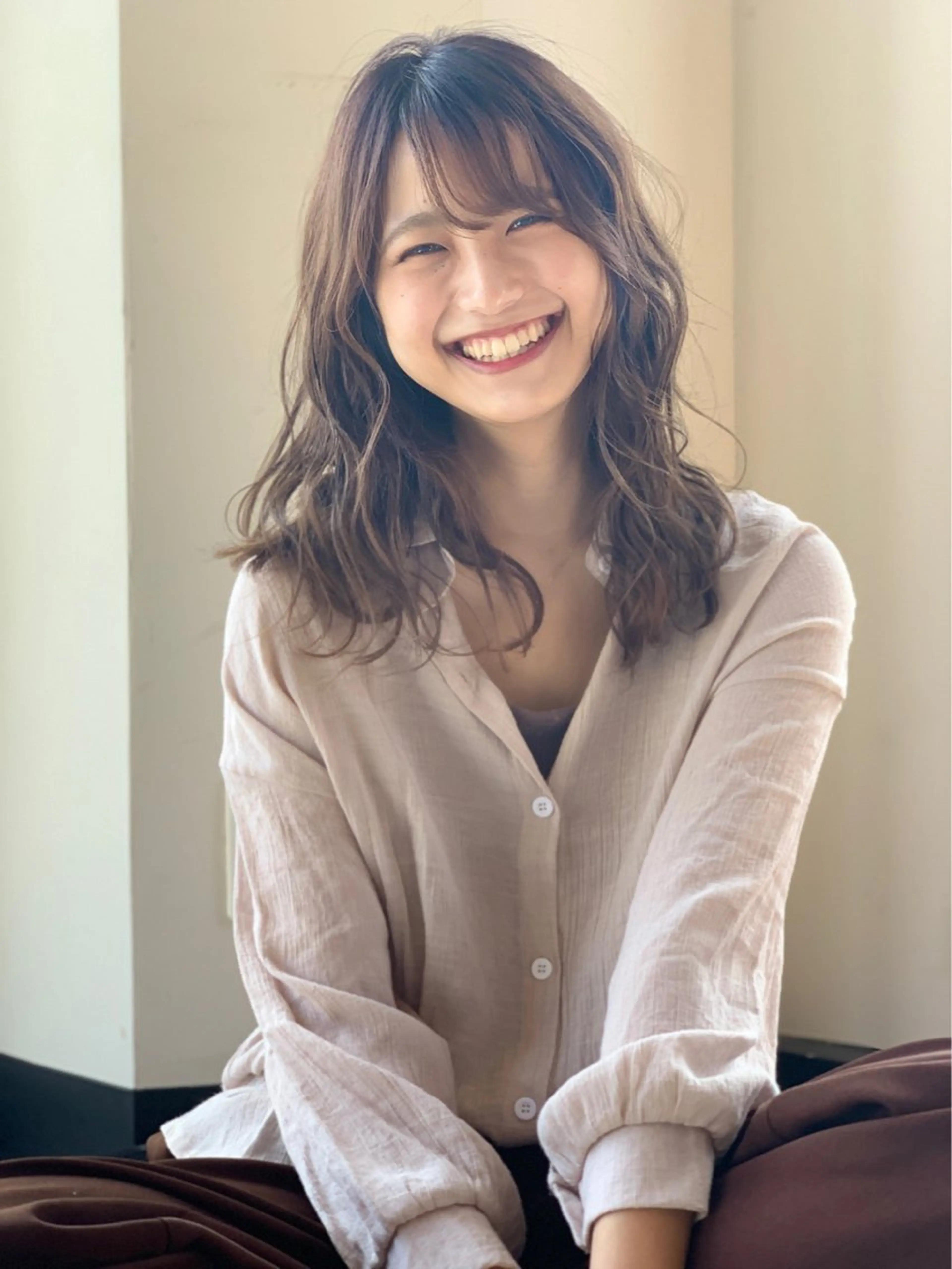 セミロング 最新ケアカラー 髪質改善YUTOのヘアスタイル