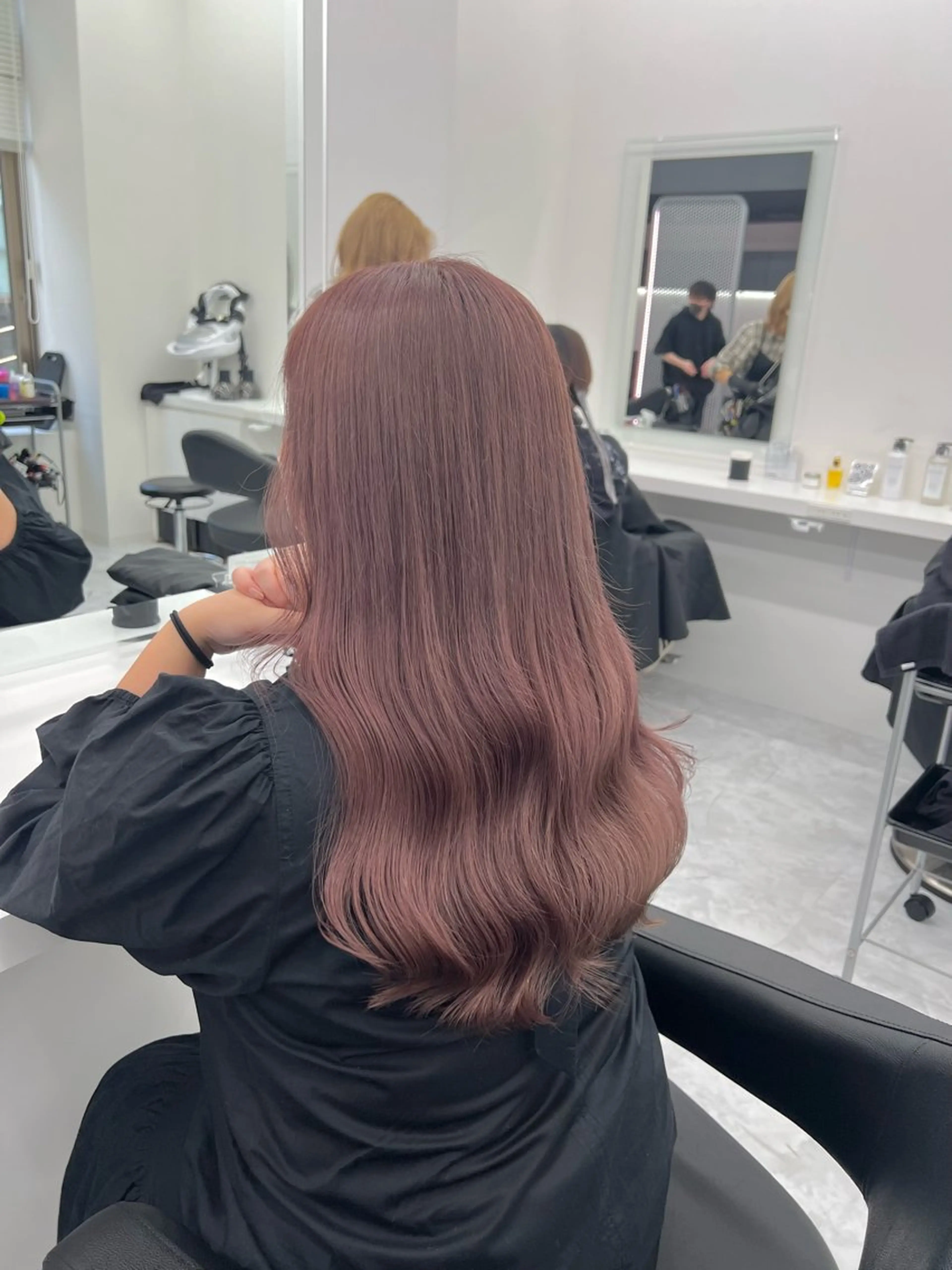 セミロング カラー カット ヘアカラー トリートメント ヘッドスパ ダブルカラー特化💖 韓国ヘア💖りくのヘアスタイル