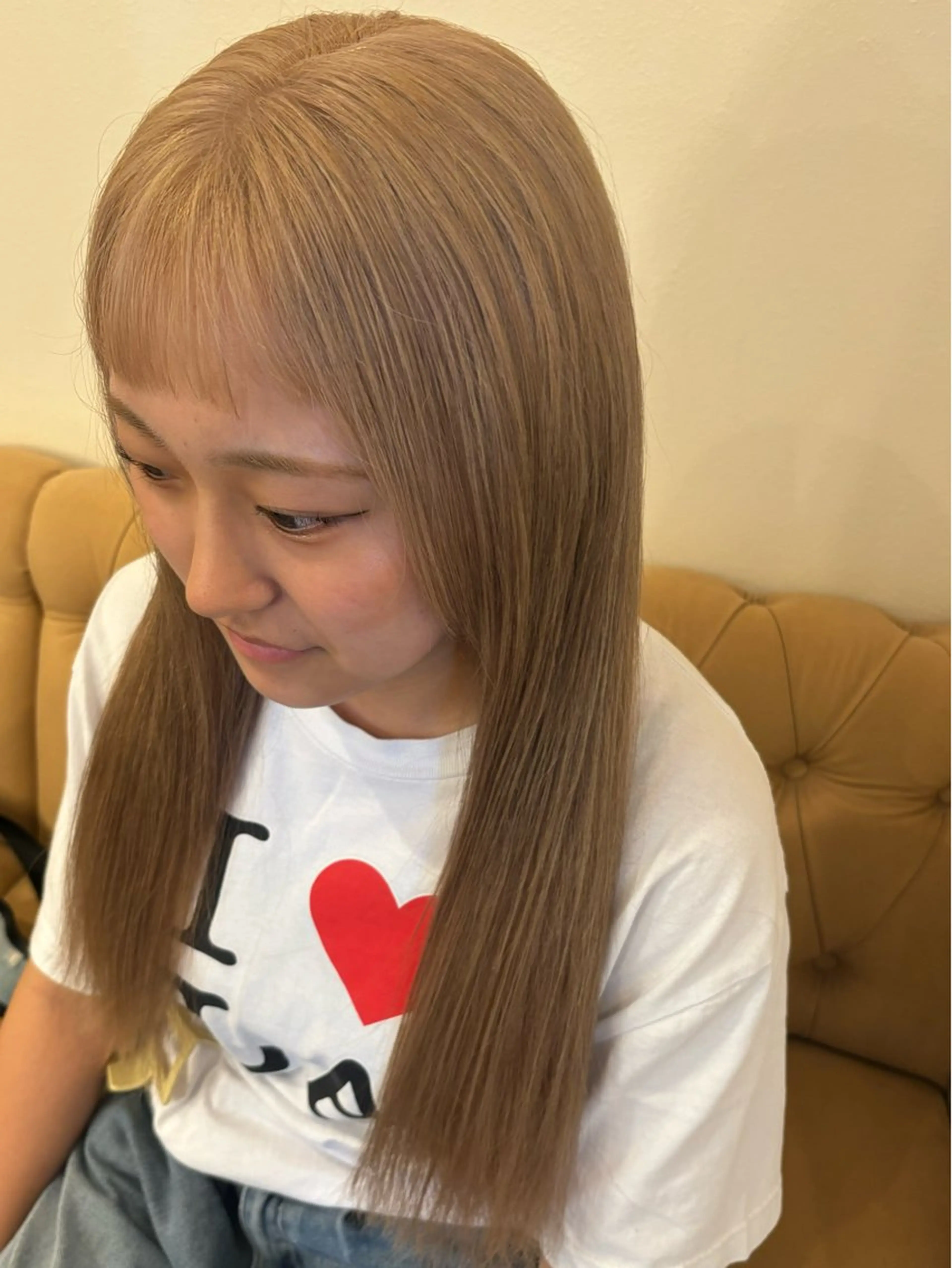 ロング カラー ヘアカラー トリートメント ミルクティ/ピンク/ レイヤー/yuriaのヘアスタイル