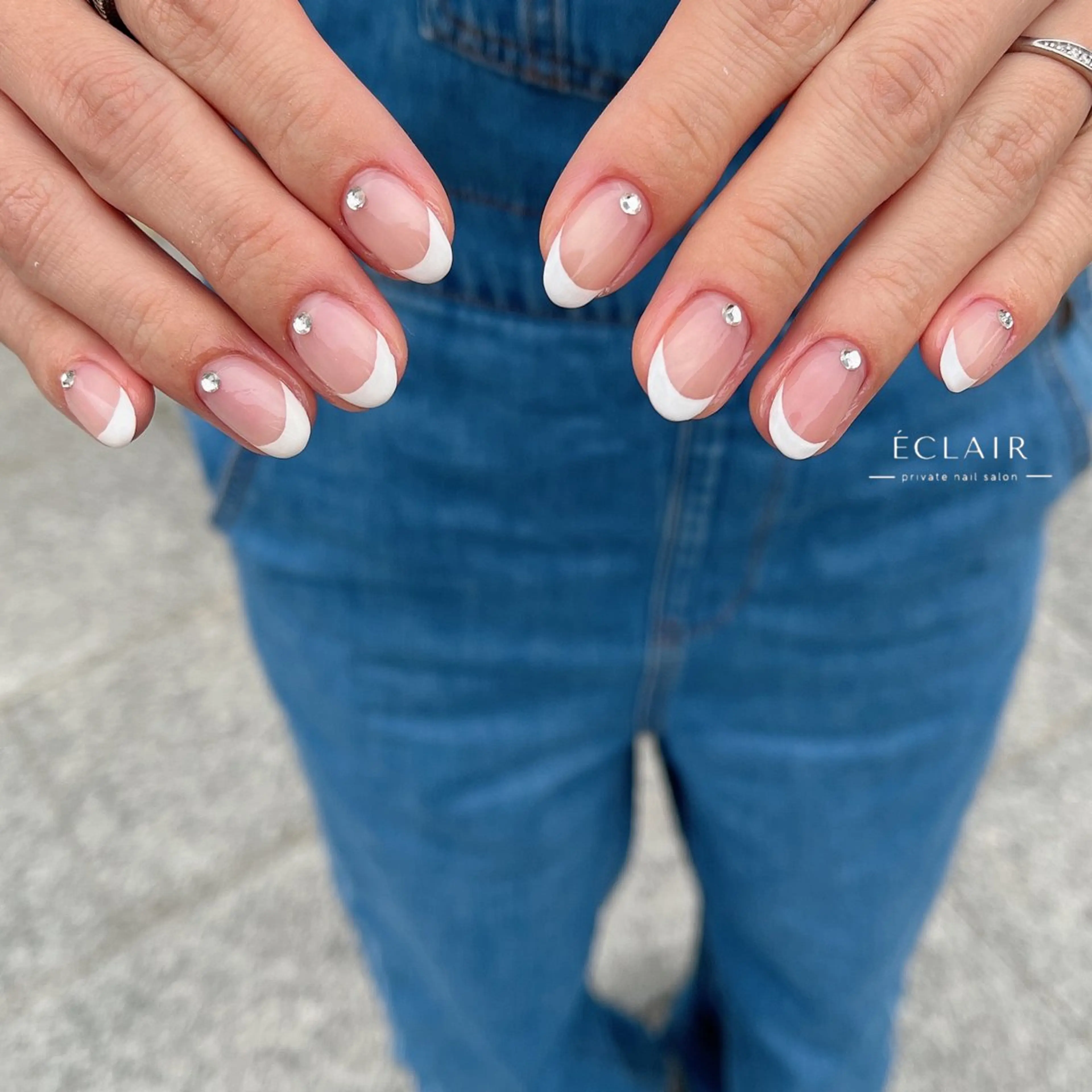 ネイル フレンチネイル ニュアンスネイル シンプルネイル ハンドネイル - Éclair - hitomiのネイルデザイン