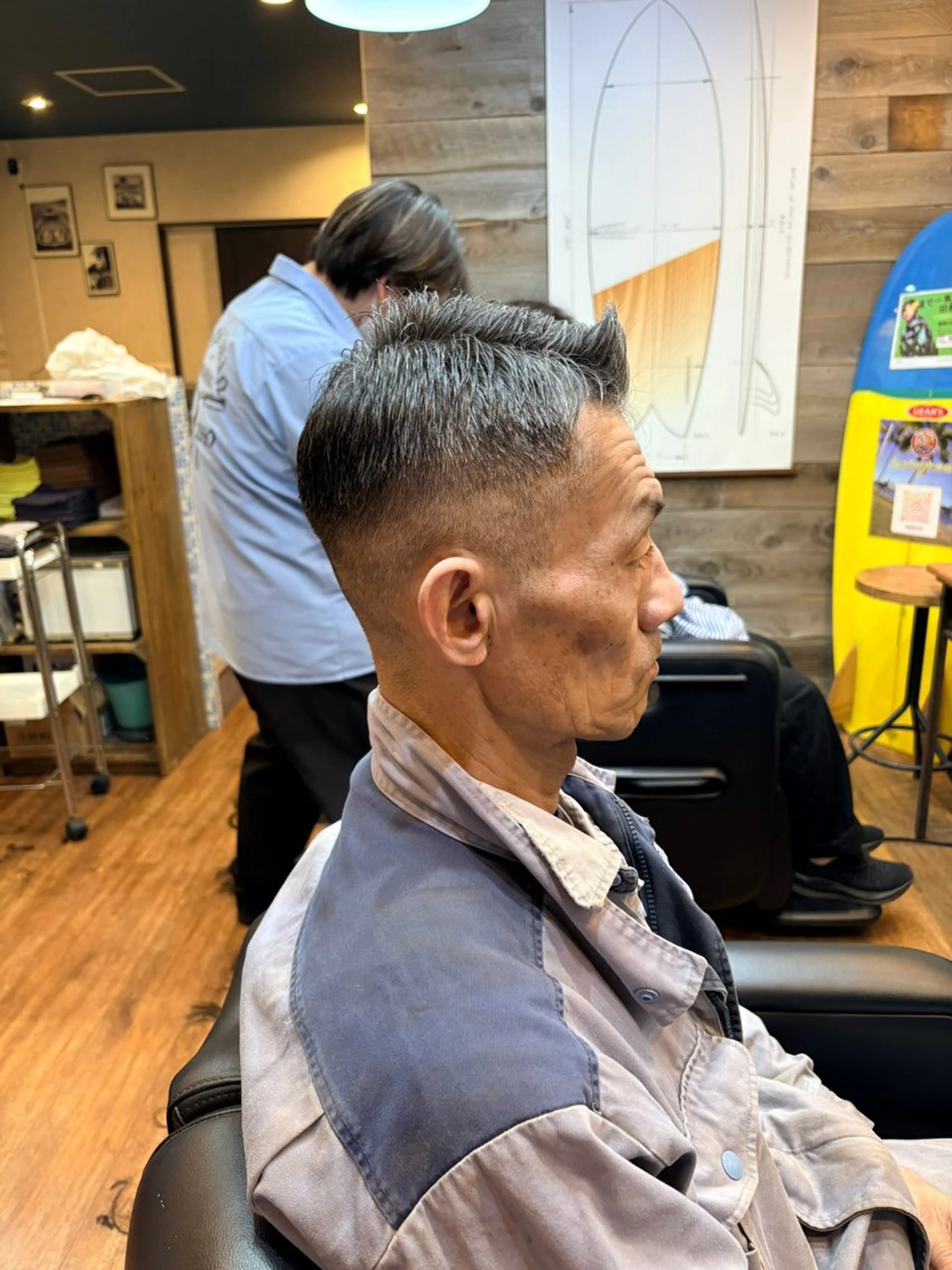 ショート メンズ フェードカット 七三 スキンフェード 刈り上げ ヤマシタマサキ /メンズカットモデルのヘアスタイル