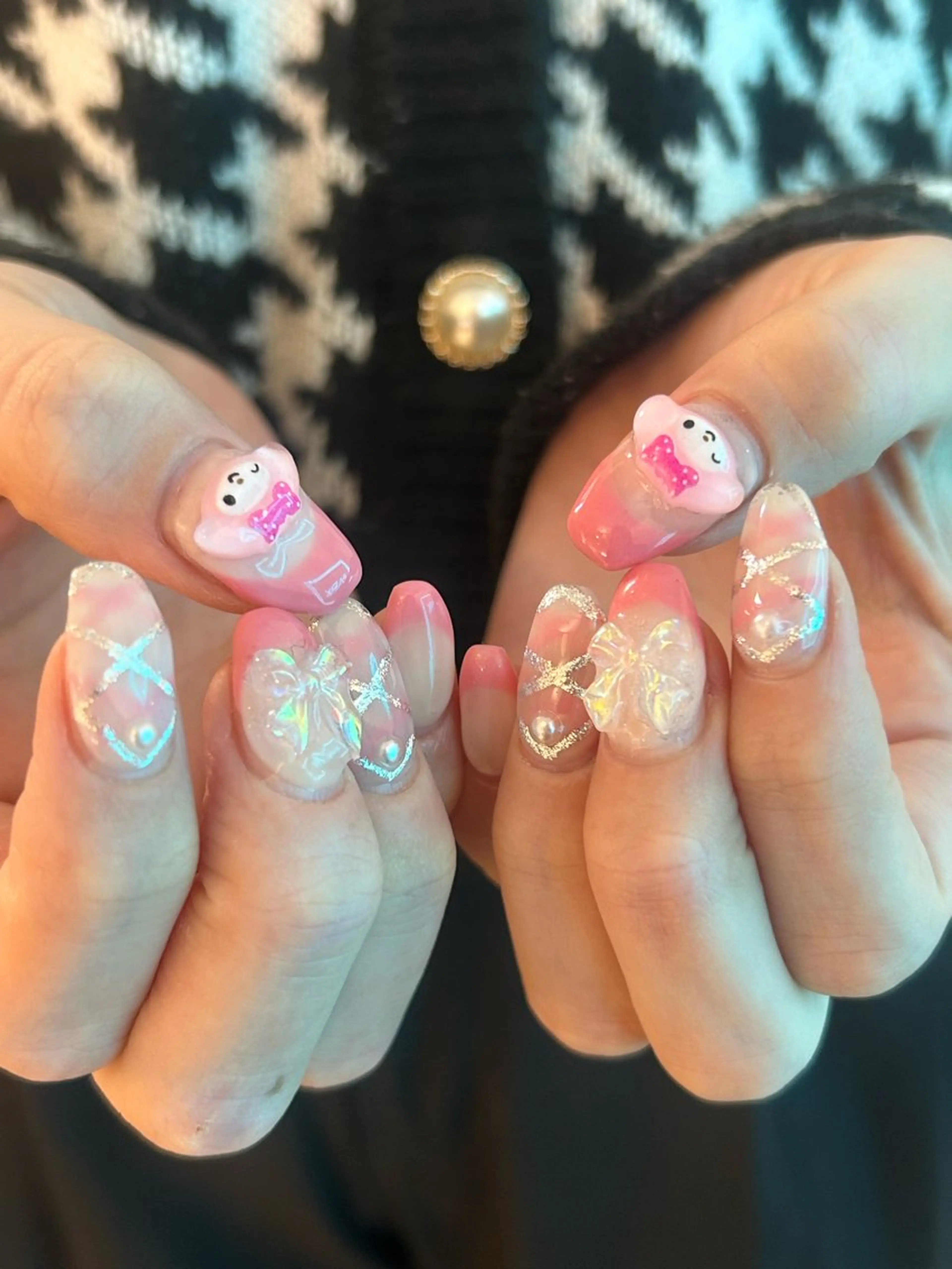 ネイル ハンドネイル 🌟暖色系ハイトーン 🌟AIのヘアスタイル