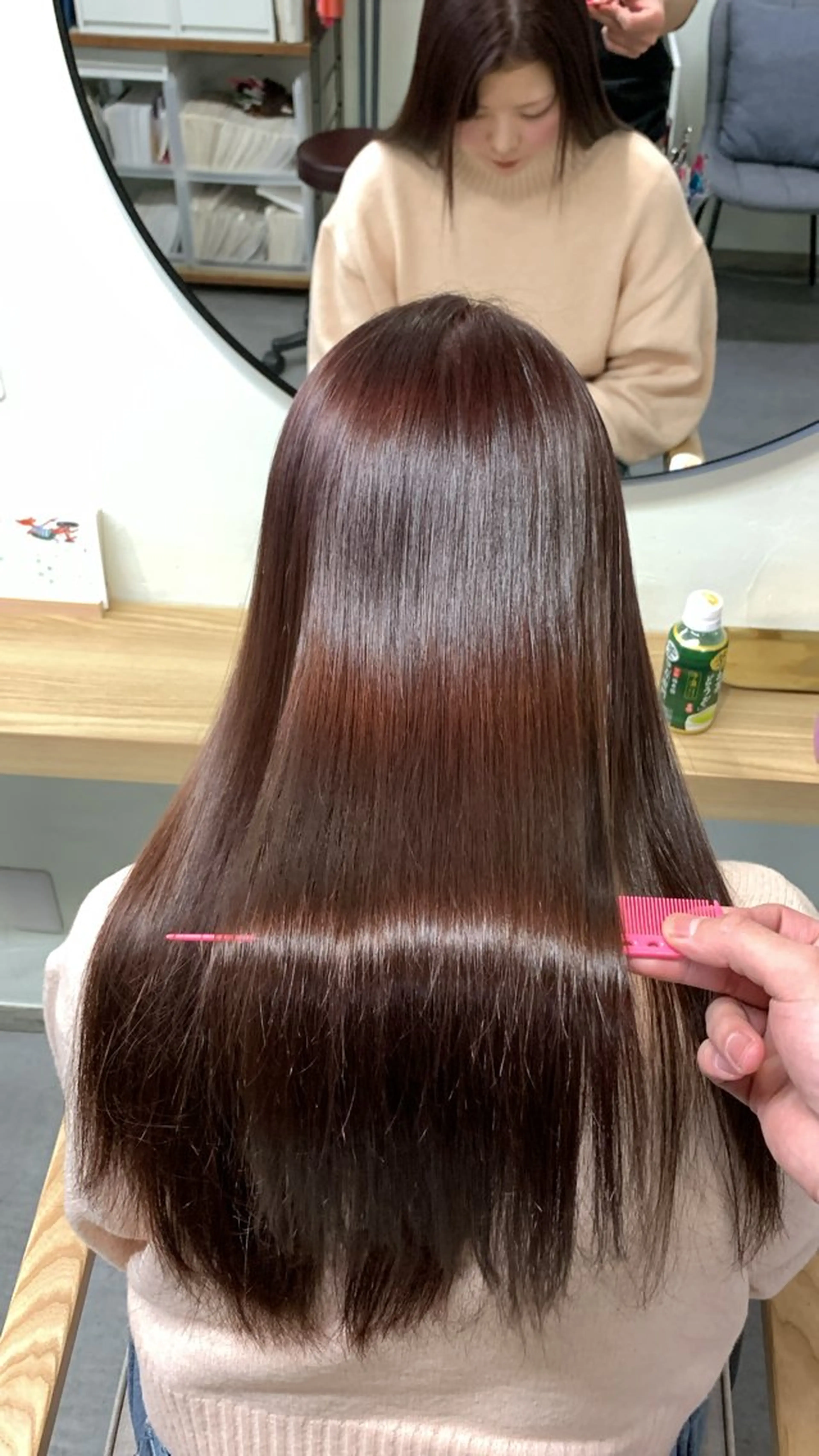カラー ブリーチ ダブルカラー ブリーチなしカラー ピンクカラー ヘアカラー トリートメント 照井 耀のヘアスタイル
