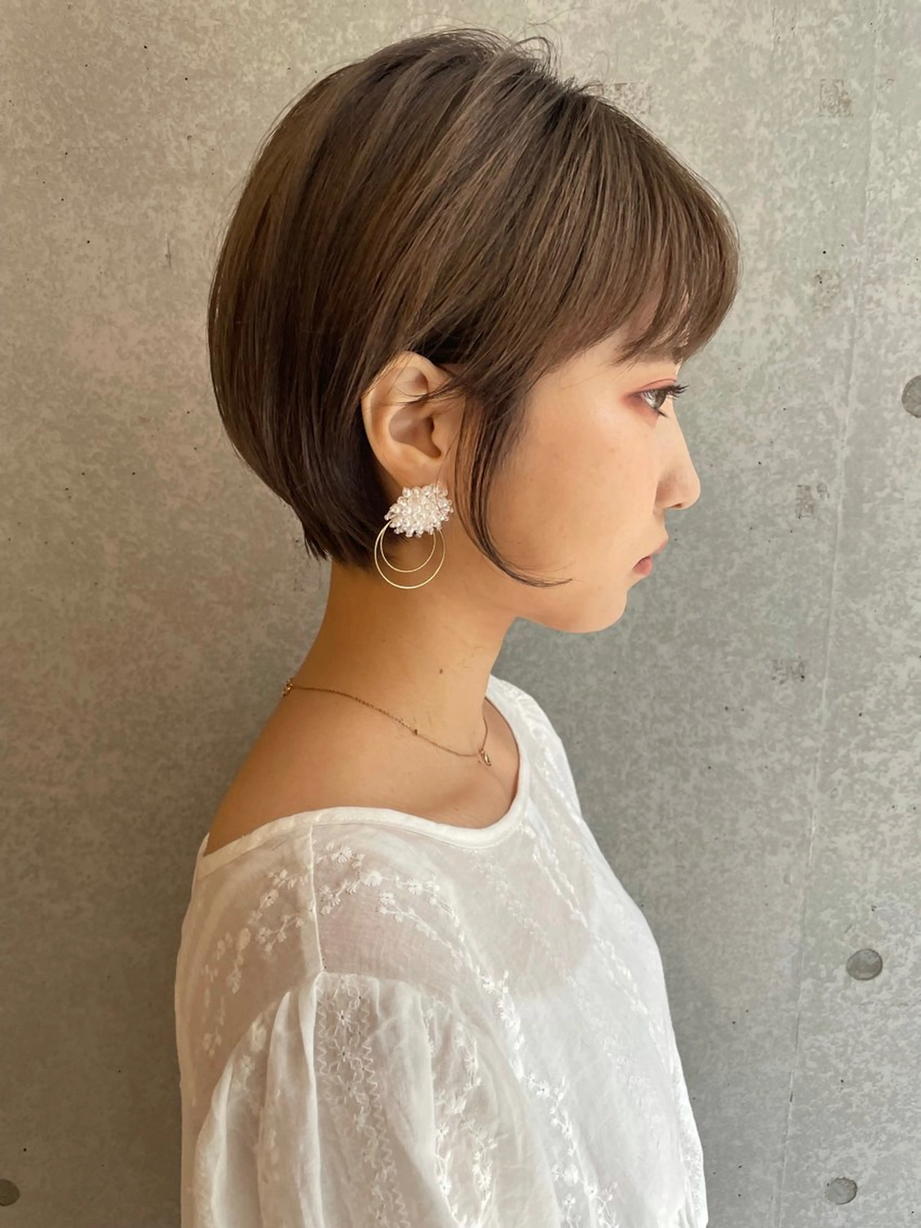 ショート カラー ショートボブ 丸みショート 透明感カラー ボブ ショートヘア カット ヘアカラー トリートメント レイヤー/韓国/ 顔周り/しんやのヘアスタイル