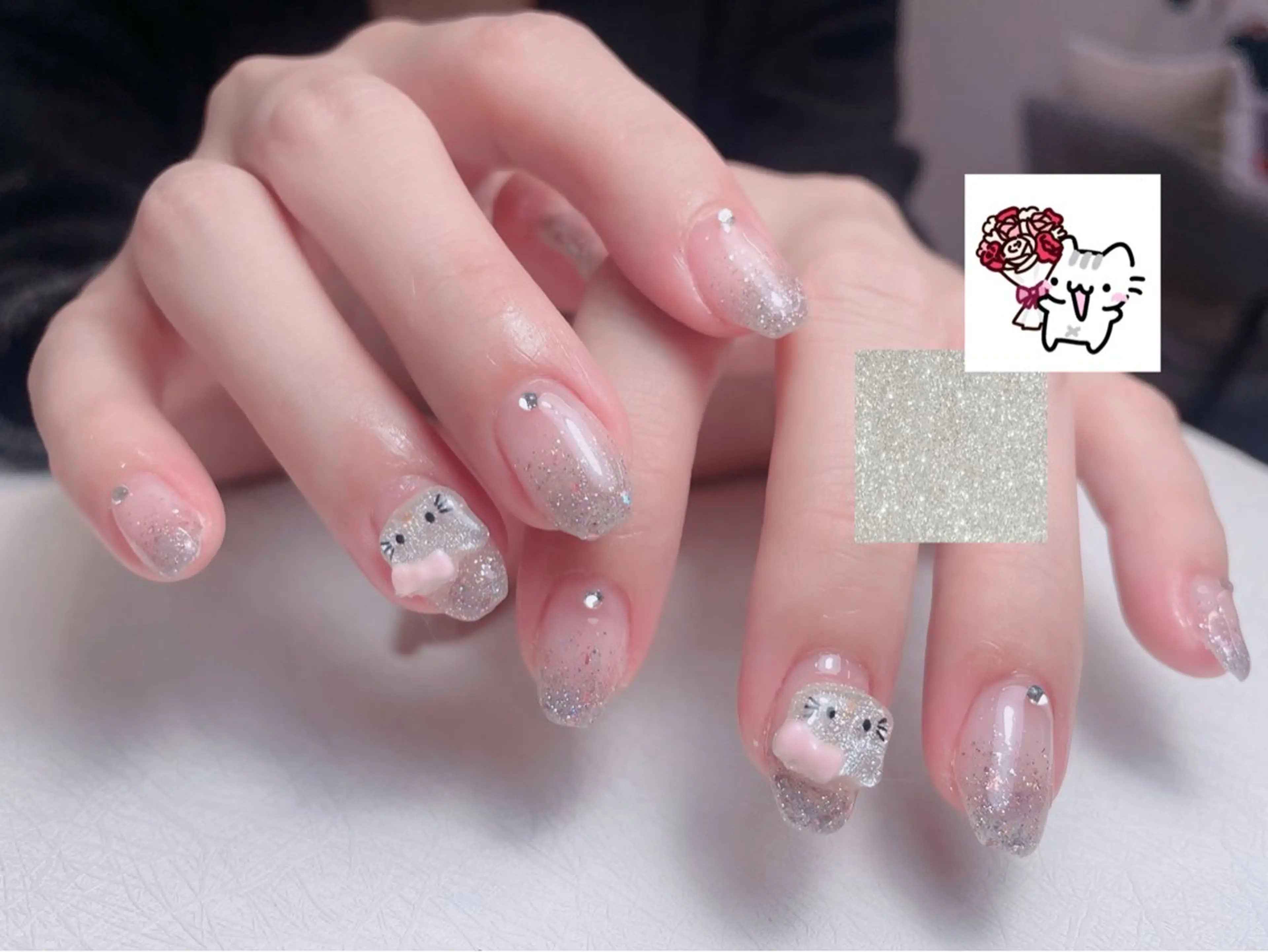 ネイル ジェルネイル グラデーション ロングネイル 持ち込み オフィスネイル ハンドネイル 中野駅から2分 MEO NAILのネイルデザイン