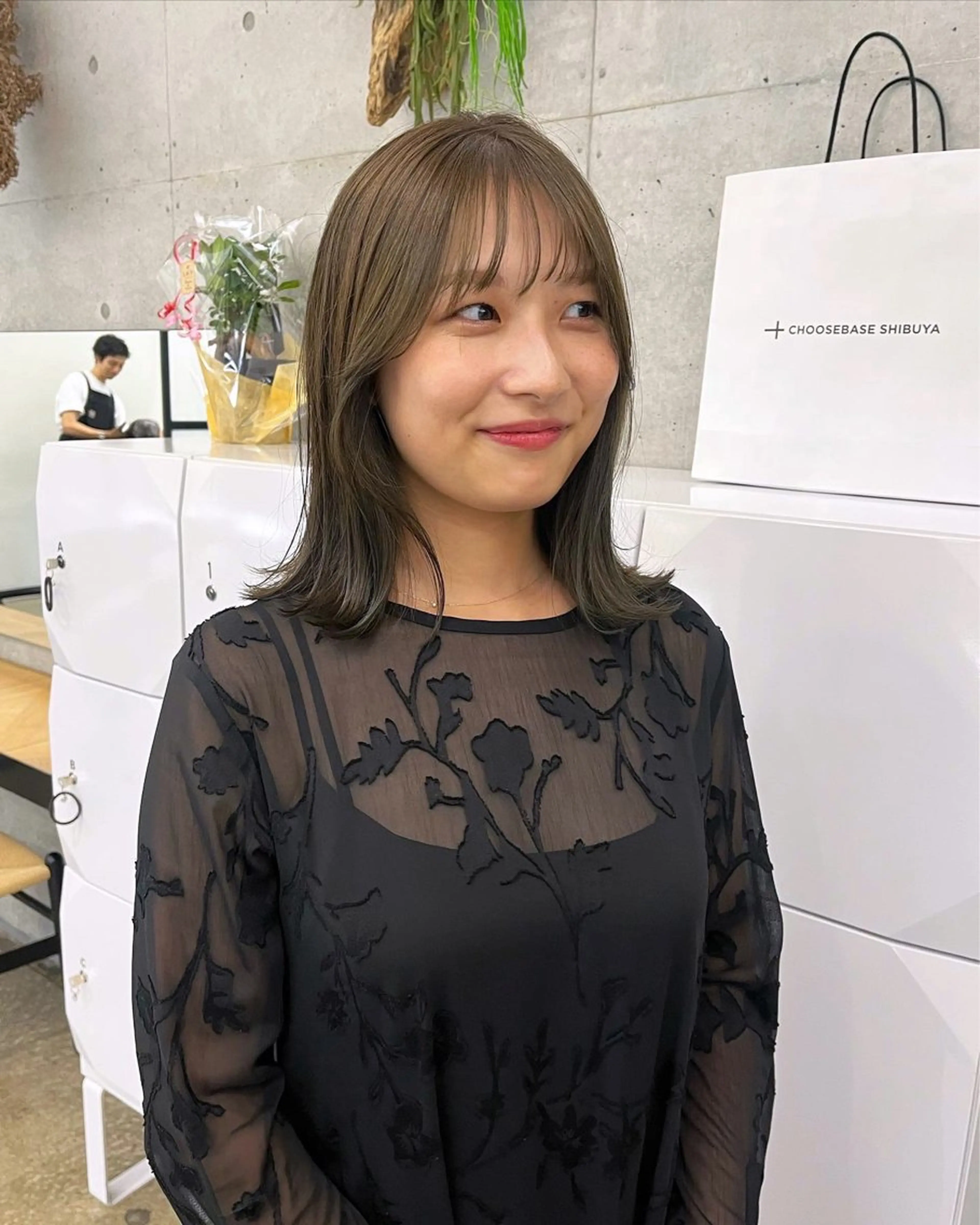 ミディアム カラー ベージュカラー オリーブベージュ カット ヘアカラー トリートメント GO TODAY SHAiRE SALON表参道Polaris店所属・暖色カラー/ピンク カラー/HARUKAのヘアスタイル