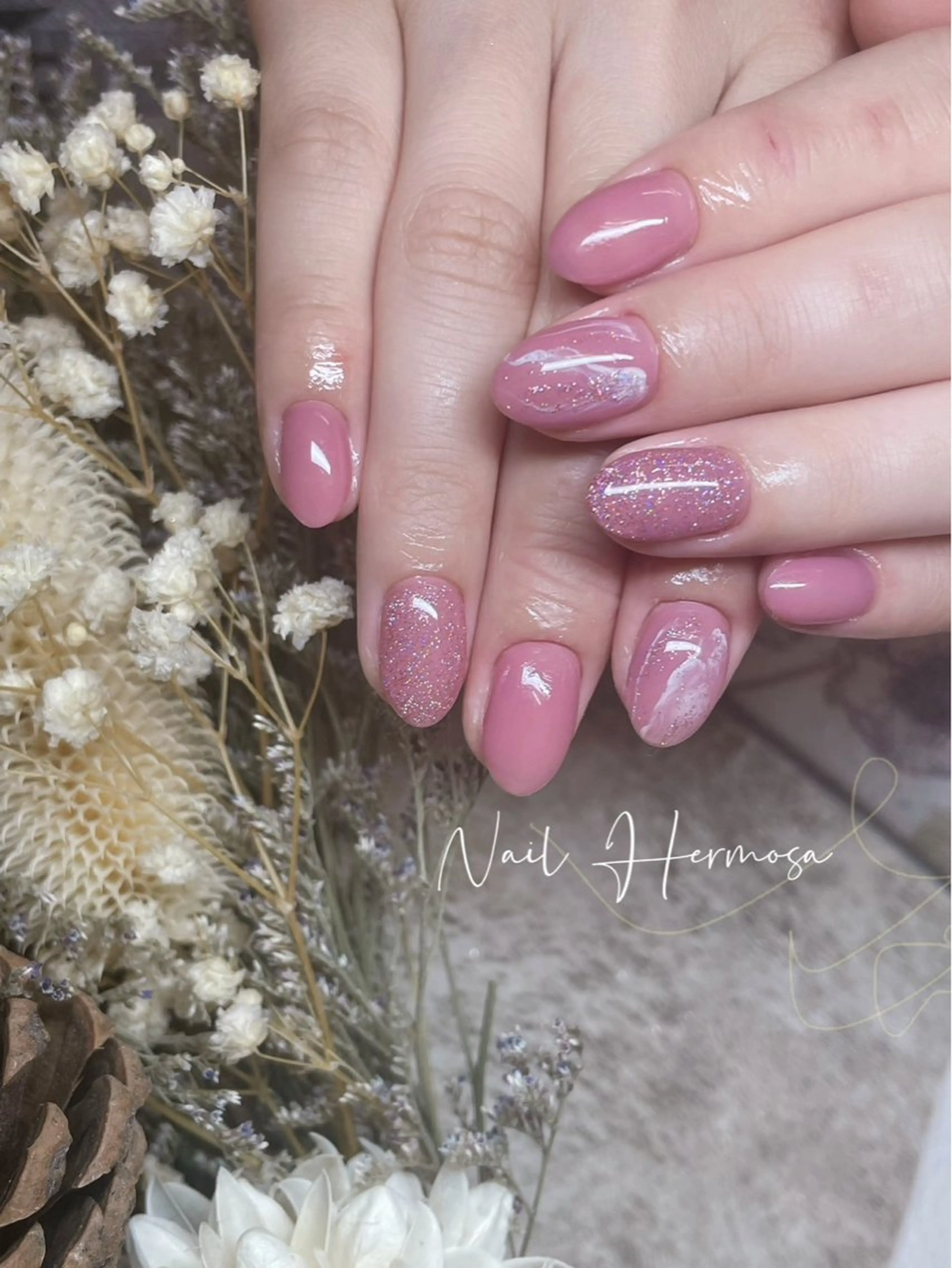 ネイル 長さ出し フラッシュネイル フットネイル ジェルネイル マグネットネイル ハンドネイル エルモサ YURIKAのネイルデザイン