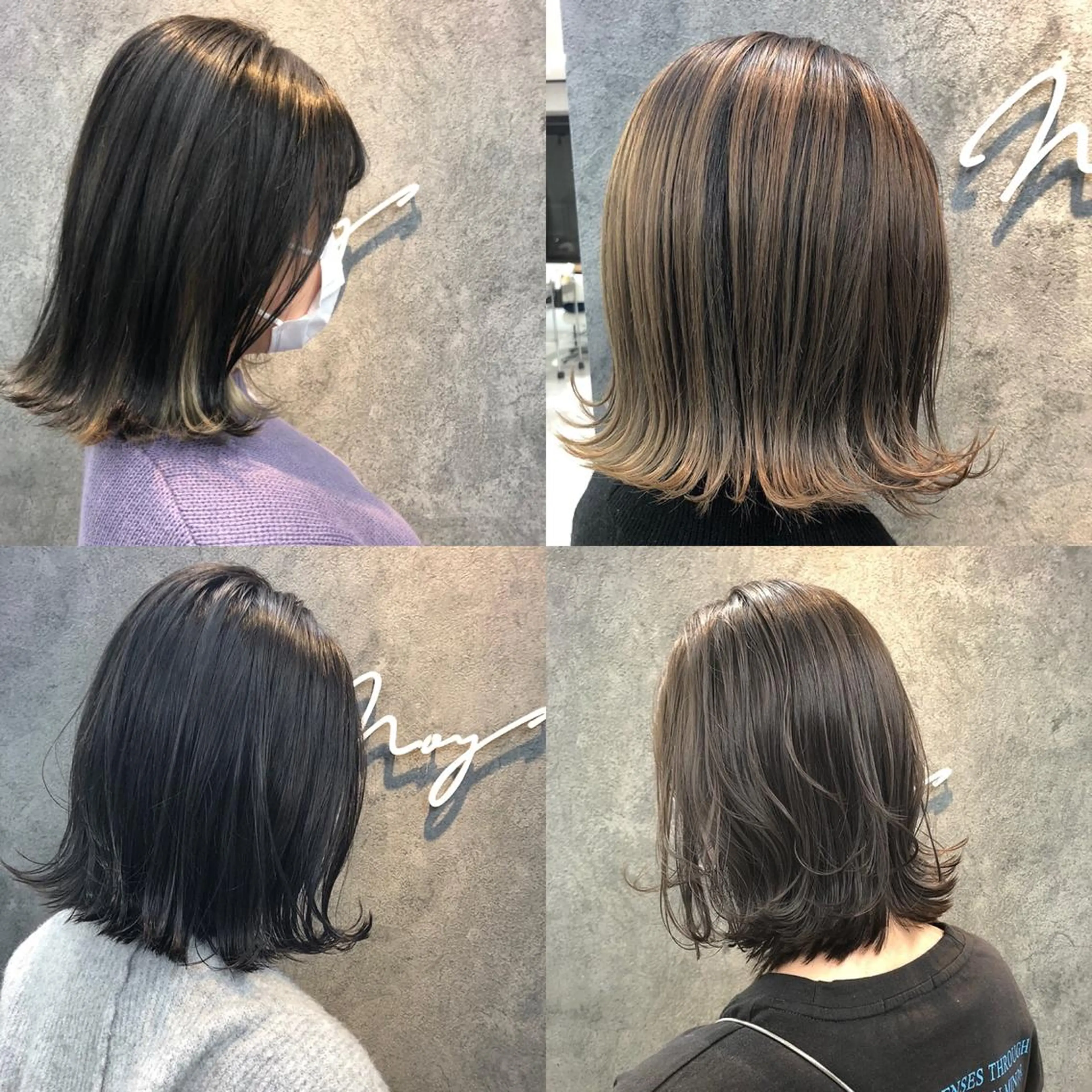 ミディアム 切りっぱなしボブ ボブ カット Noy所属・Noyヨシモト ヒロトのヘアスタイル