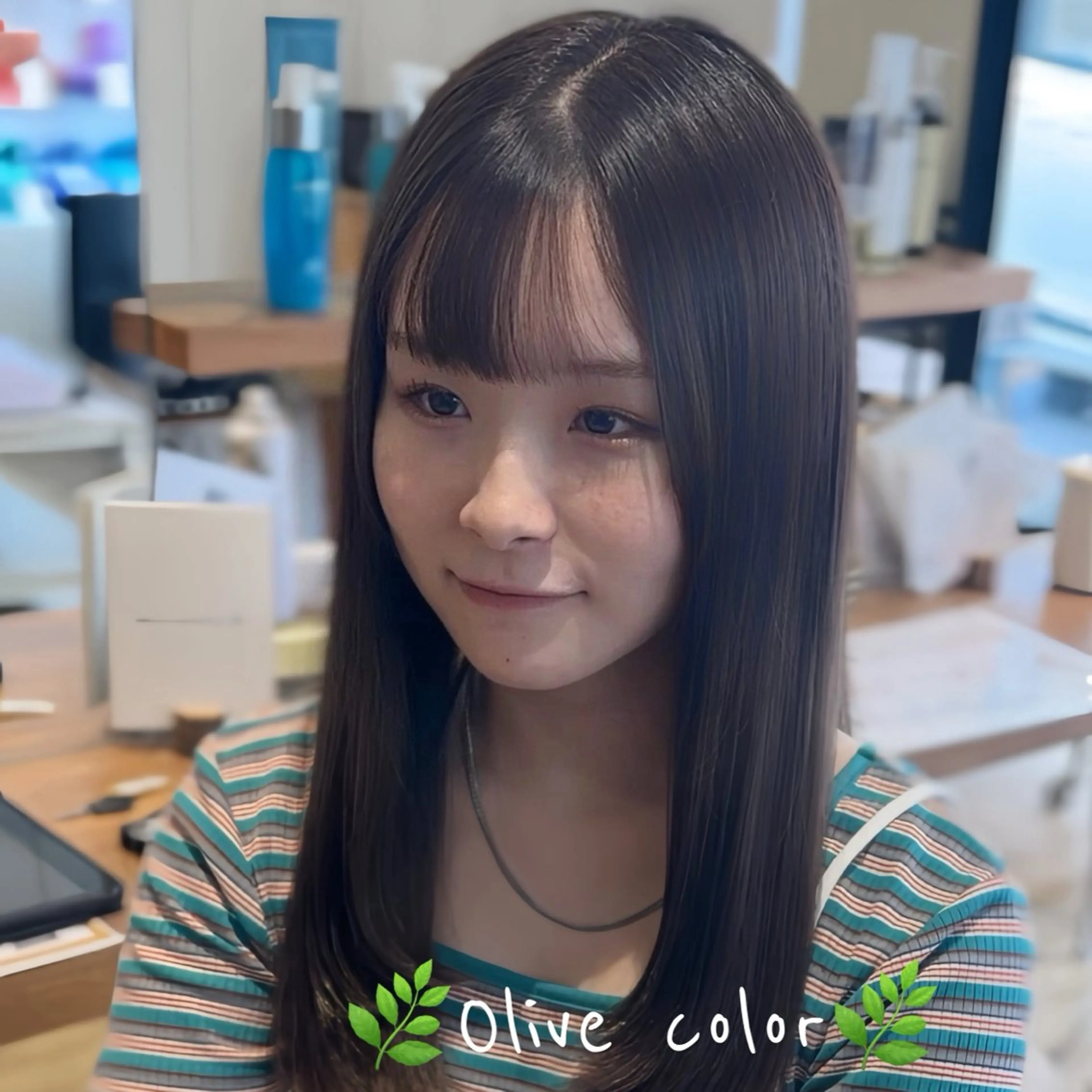 カラー オリーブカラー ボブカット/ むなかたももか🐾のヘアスタイル