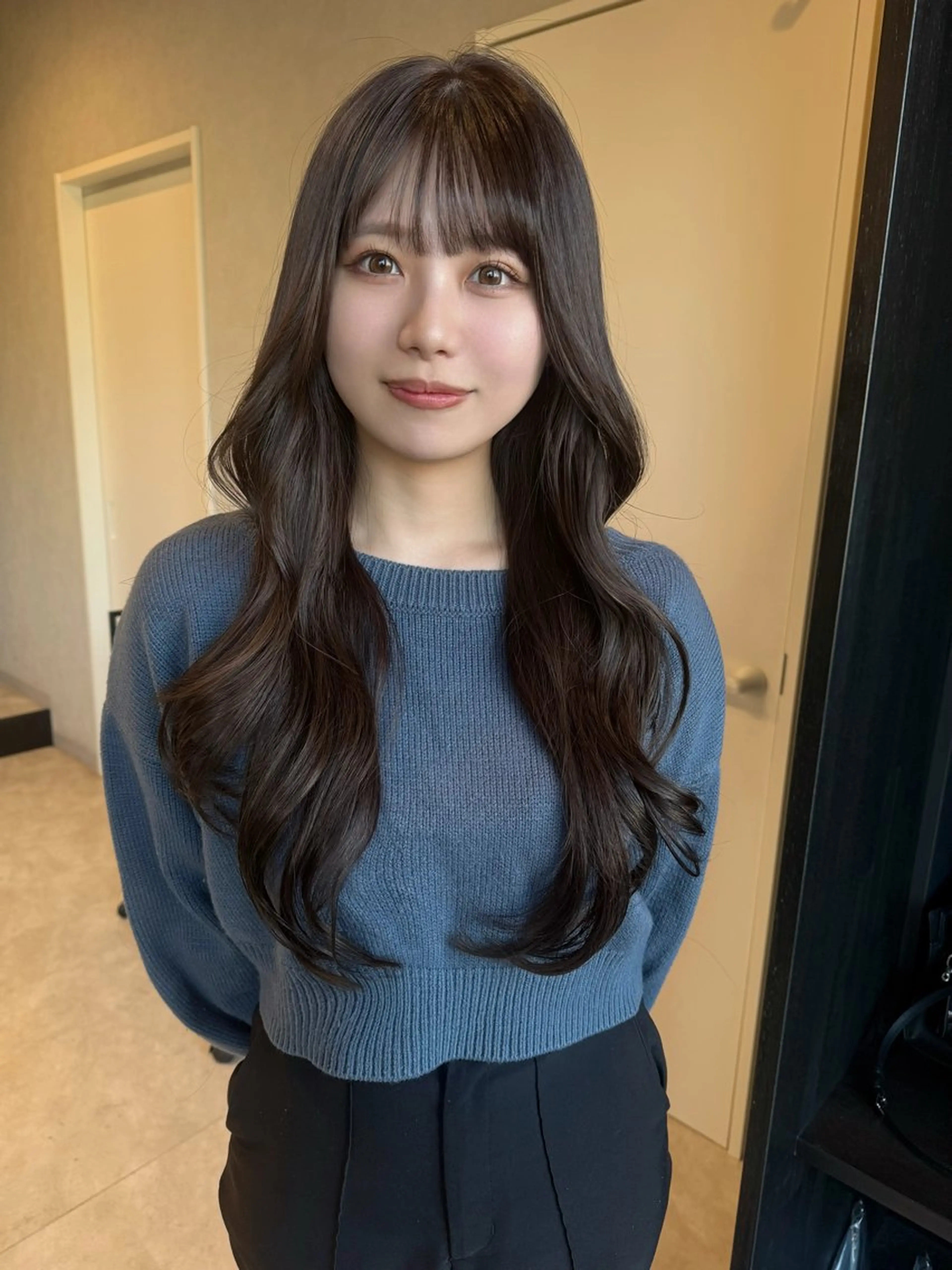 ロング カラー グレージュ カット ヘアカラー トリートメント 透明カラー/レイヤー misaki °＊のヘアスタイル