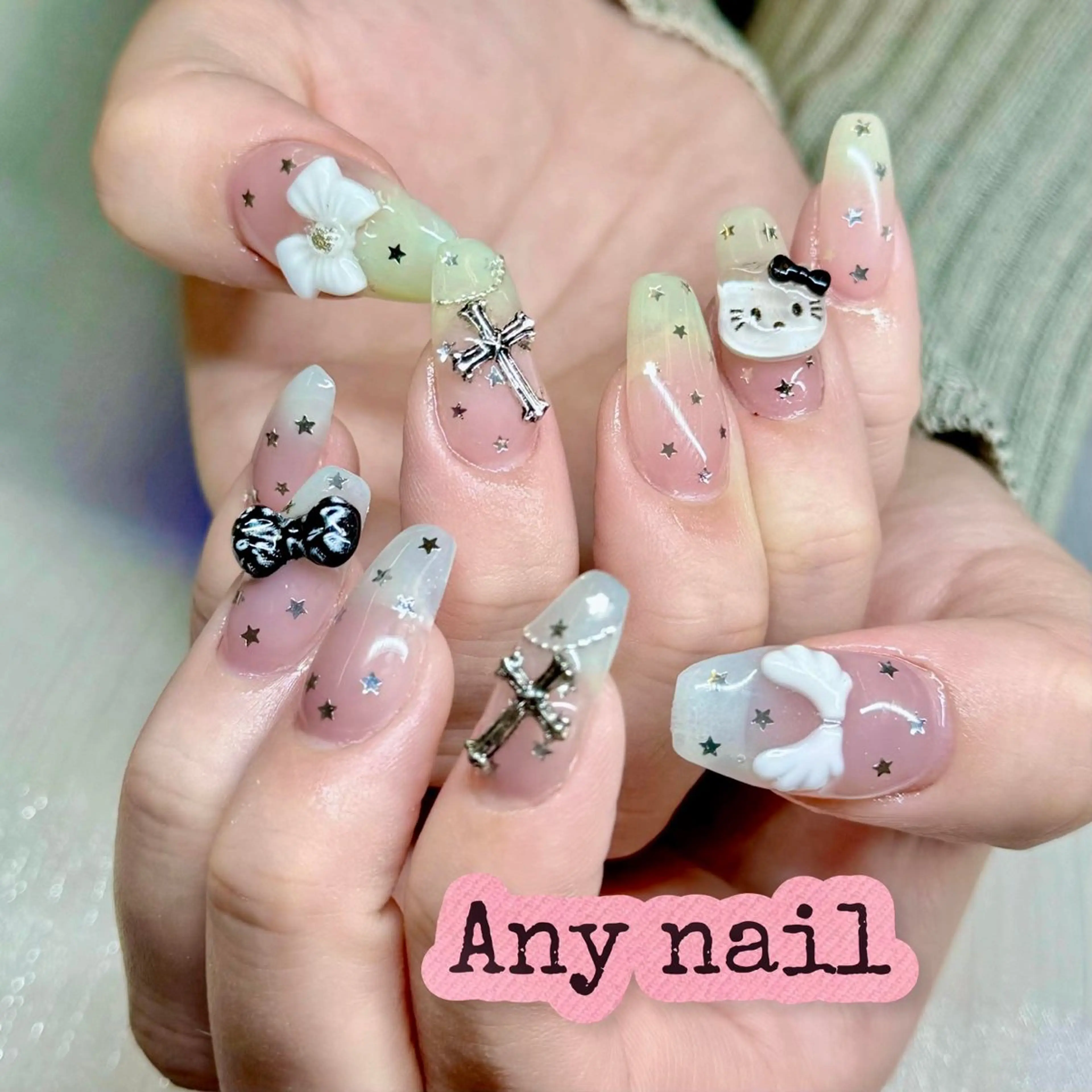 ネイル オーロラネイル チークネイル 長さ出し フットネイル フレンチネイル ハンドネイル Any_nail新大久保店所属・Any nail新大久保店のネイルデザイン