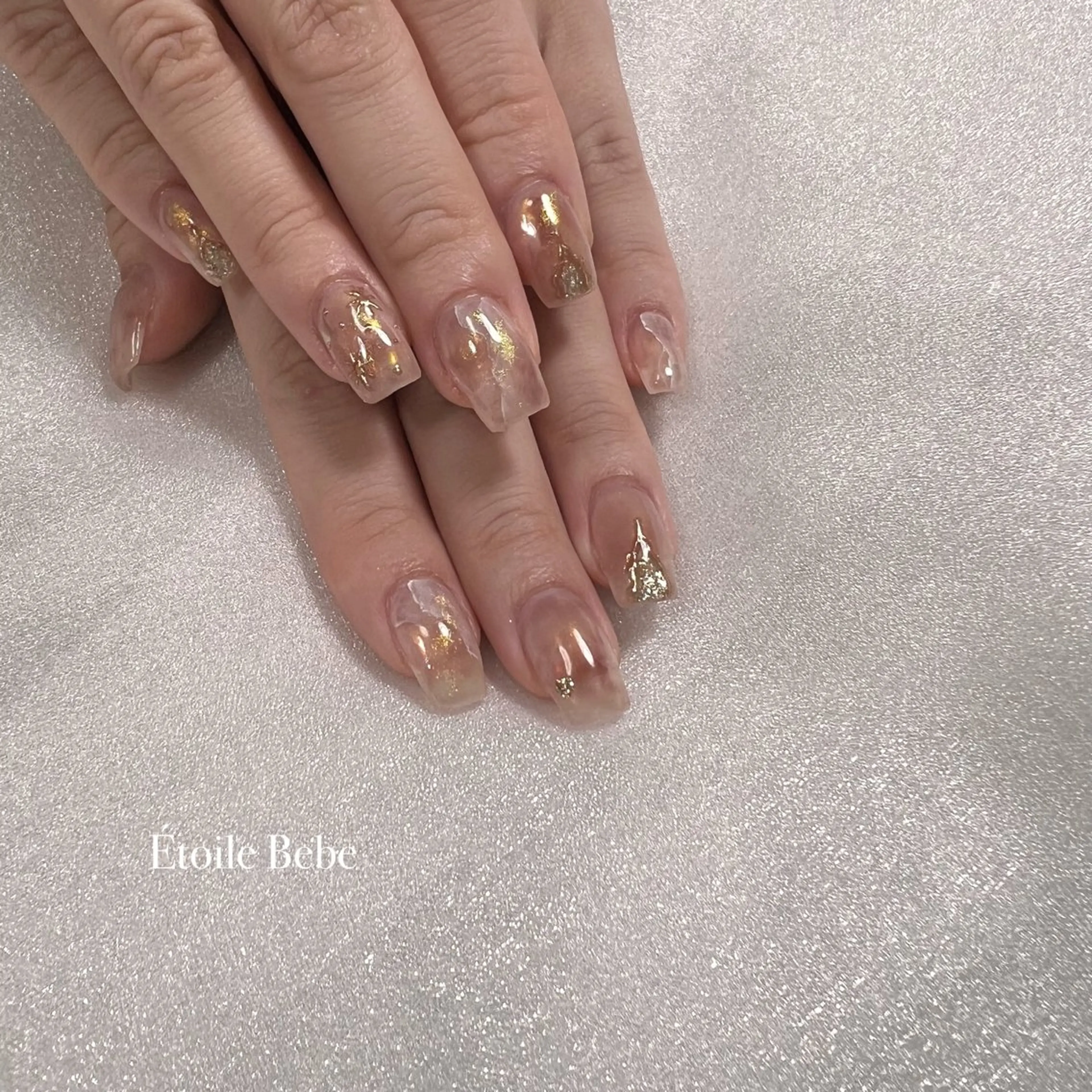 ネイル 大理石ネイル(マーブル) ニュアンスネイル ピンク ハンドネイル Étoile Bebeのエステ・リラクイメージ