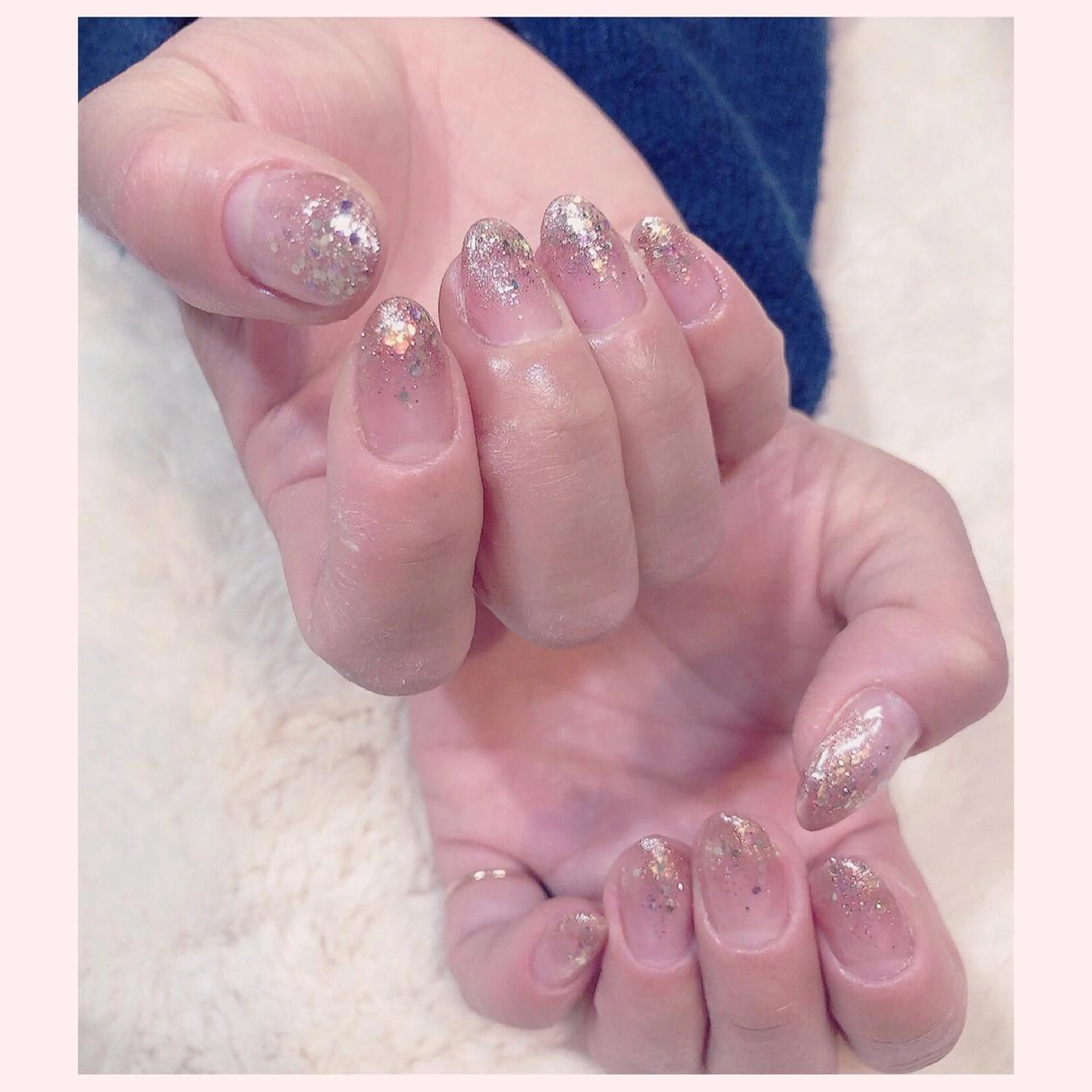 ネイル グラデーション ホログラムネイル ラメ(グリッター) ラメグラデーション YAS 青柳 安代のネイルデザイン